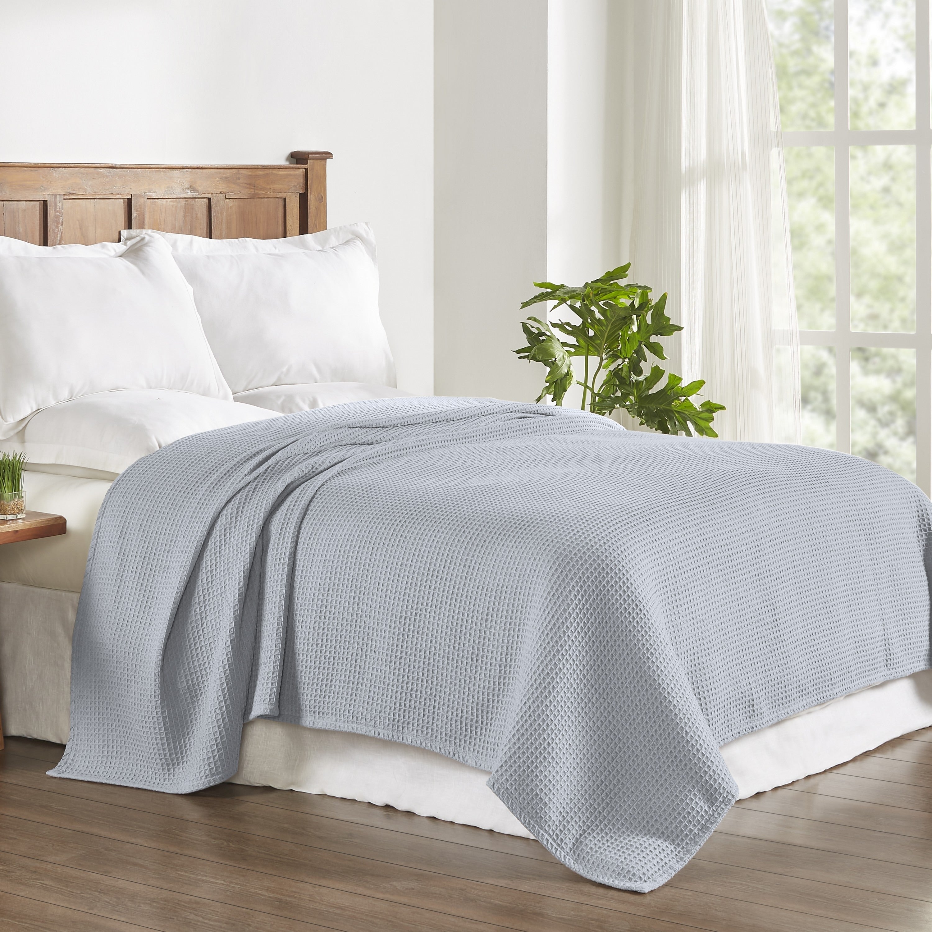 Tahari Home Samantha Soft Waffle Textured Cotton Blanket