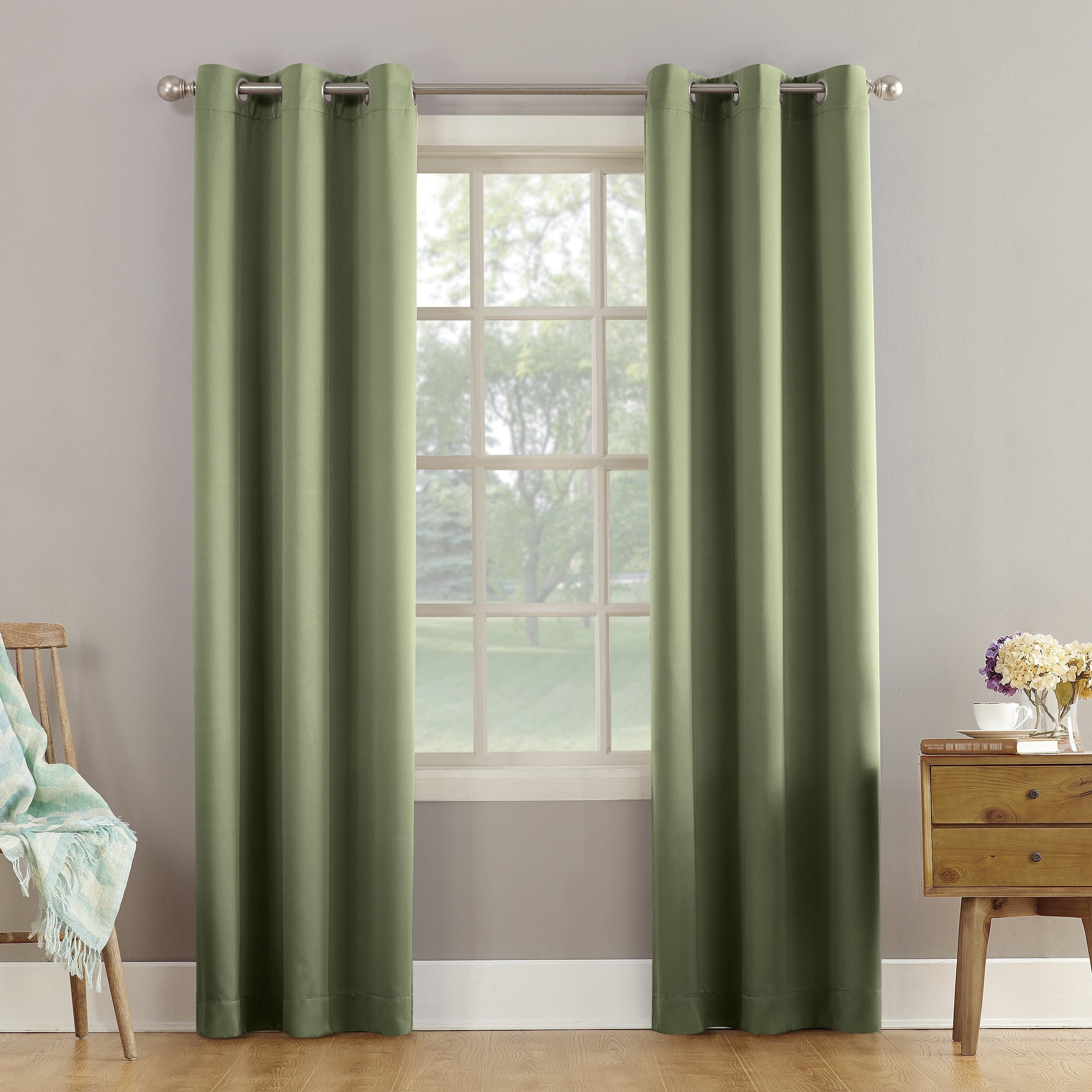 Sun Zero Talisha Grommet Room Darkening Window Curtain Panel