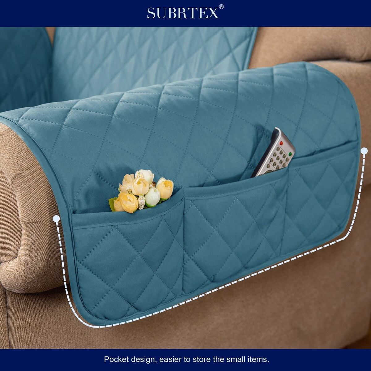 Subrtex Reversible Sofa Couch Cover Quilted Slipcover Furniture Protector