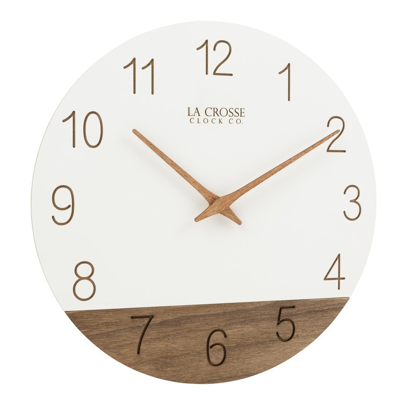 La Crosse Clock 12 Sierra Wood Quartz Analog Wall Clock