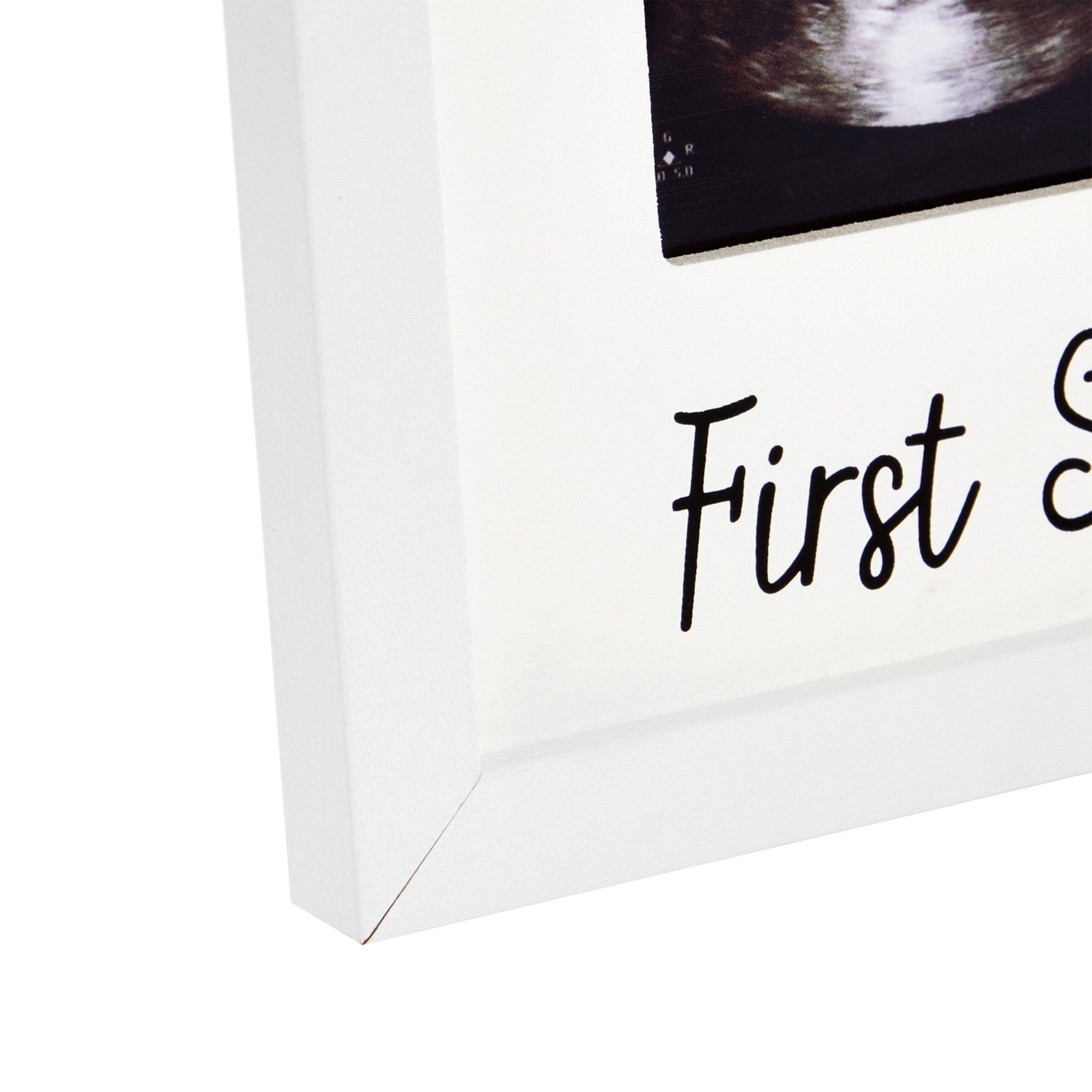 Baby Sonogram Picture Frame for 4 x 3 Ultrasound Photo, First Selfie (7 x 6.5 In, White)