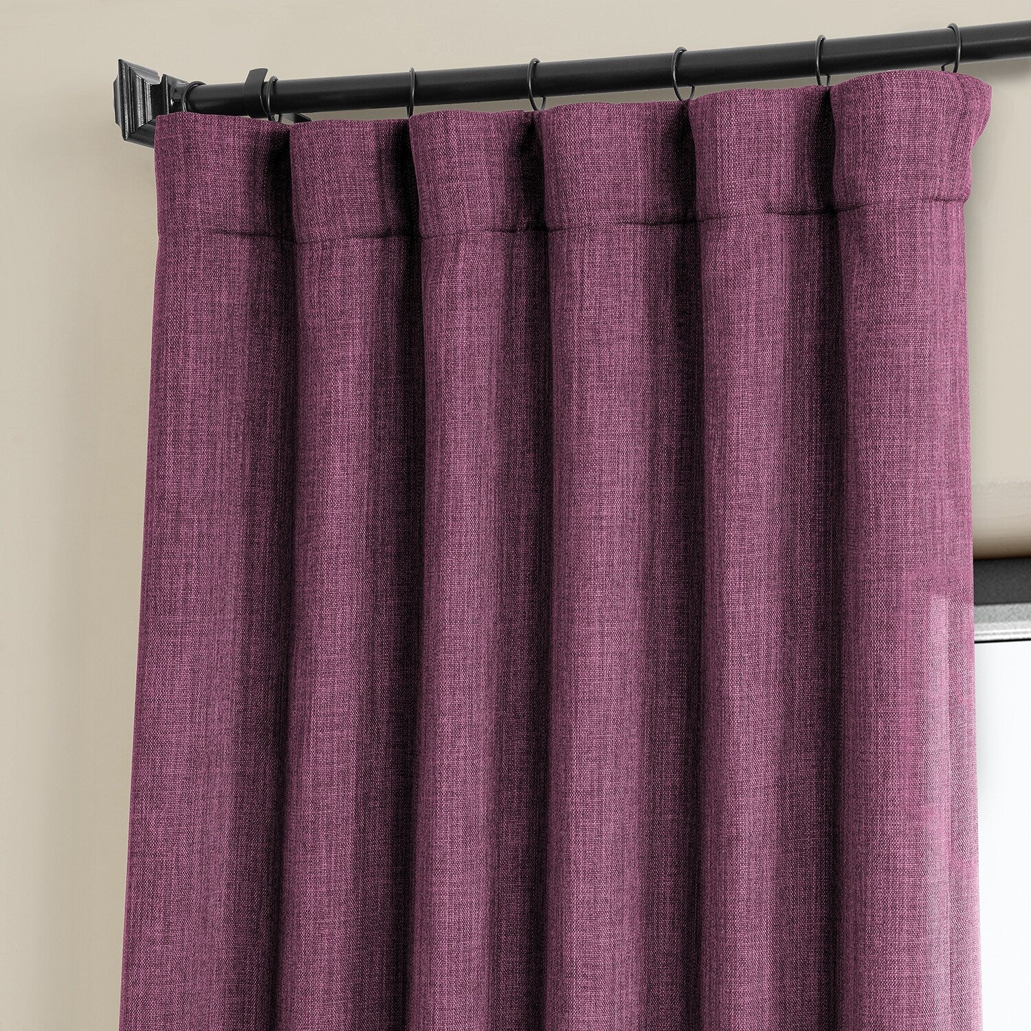 Exclusive Fabrics Faux Linen Room Darkening Curtain (1 Panel)