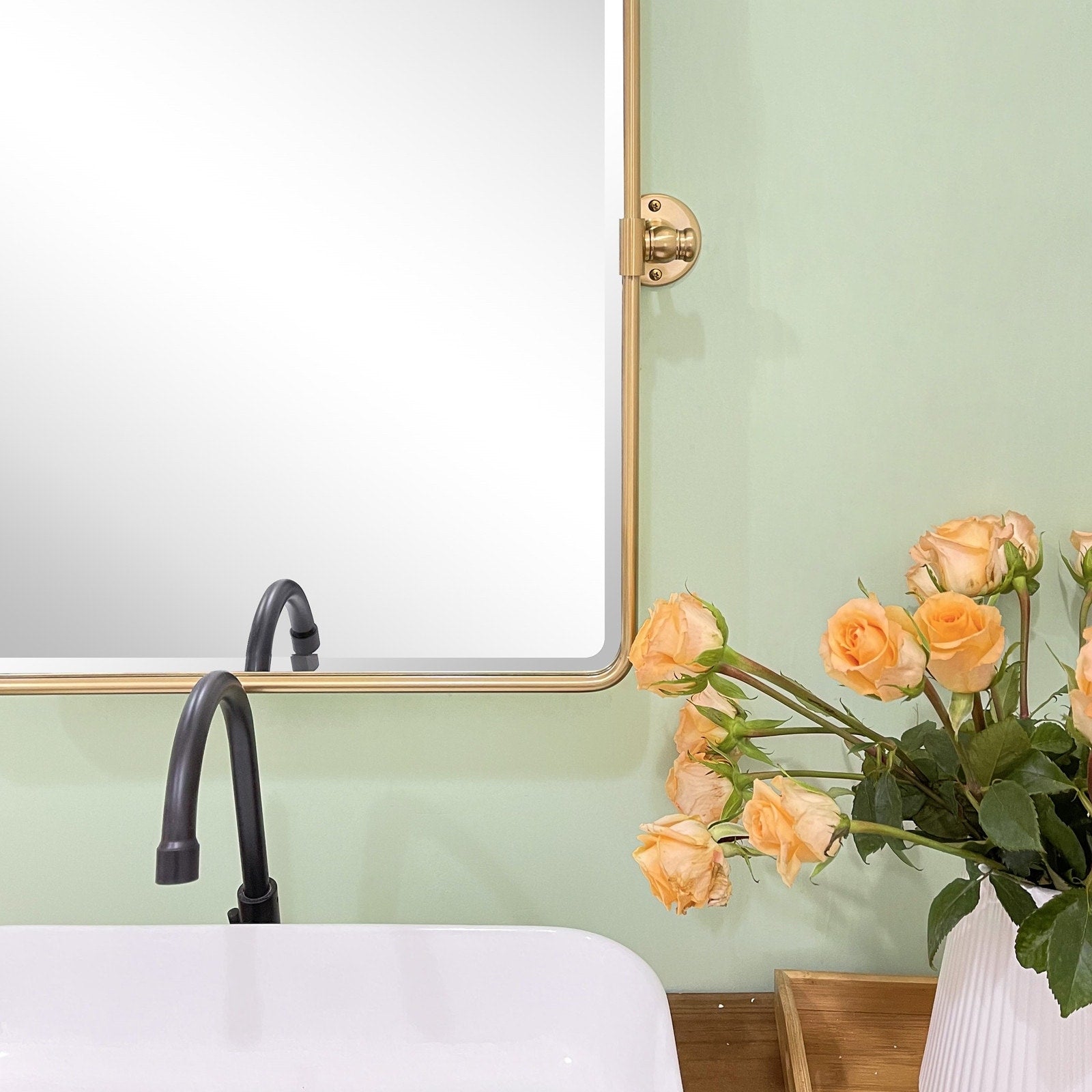 TEHOME Woodvale Rectangle Vertical Metal Wall Mirrors