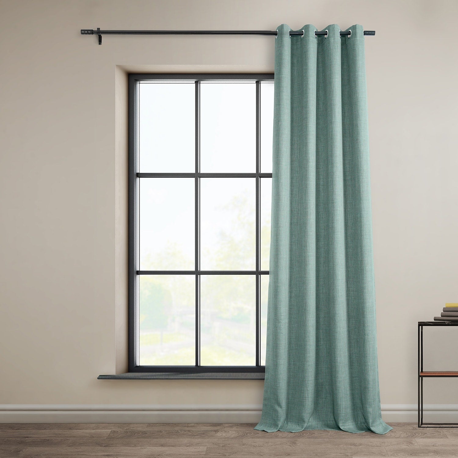 Exclusive Fabrics Faux Linen Grommet Room Darkening Curtain (1 Panel)