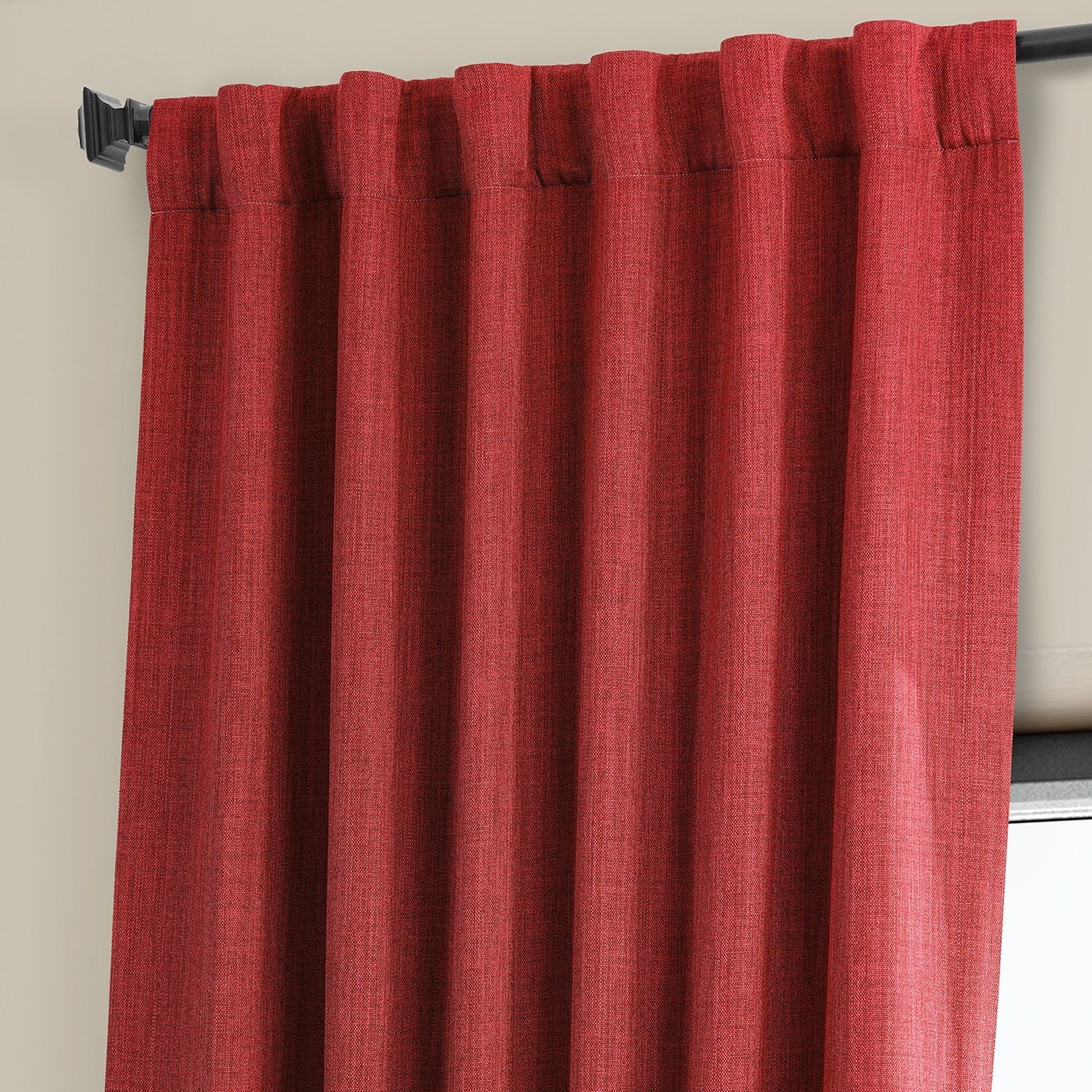 Exclusive Fabrics Faux Linen Room Darkening Curtain (1 Panel)