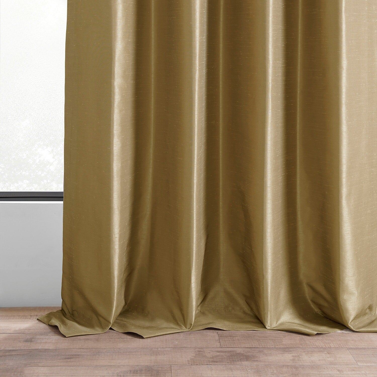 Exclusive Fabric Ruched Textured Faux Dupioni Silk Curtain (1 Panel)