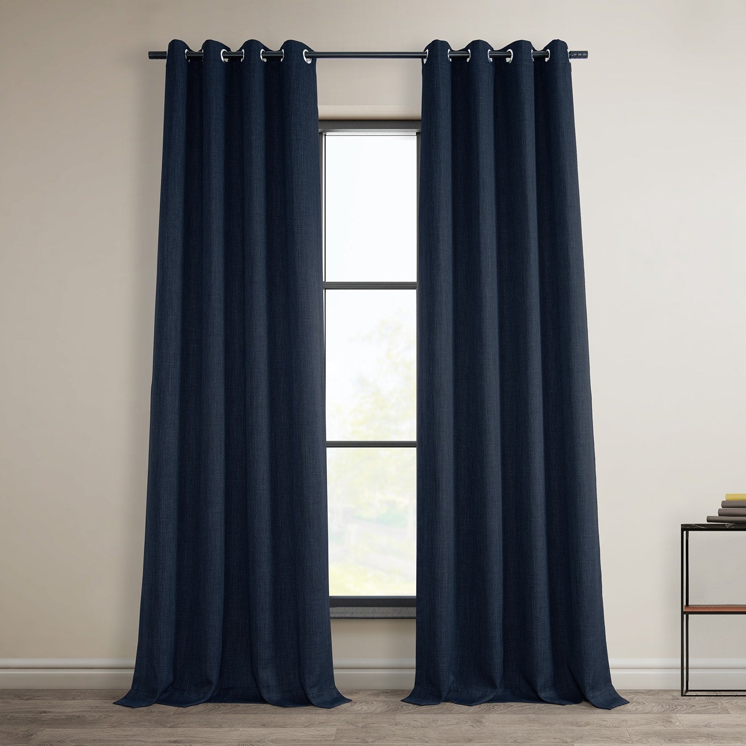 Exclusive Fabrics Faux Linen Grommet Room Darkening Curtain (1 Panel)