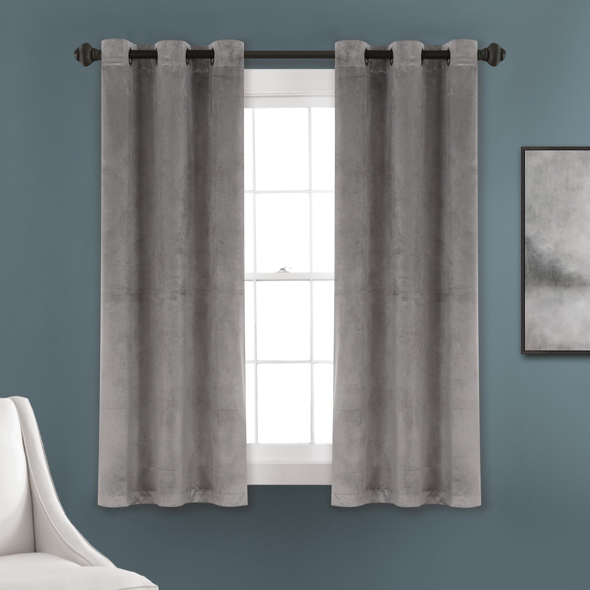 Porch & Den Lapeyrous Velvet Solid Room Darkening Window Curtain Panel Set