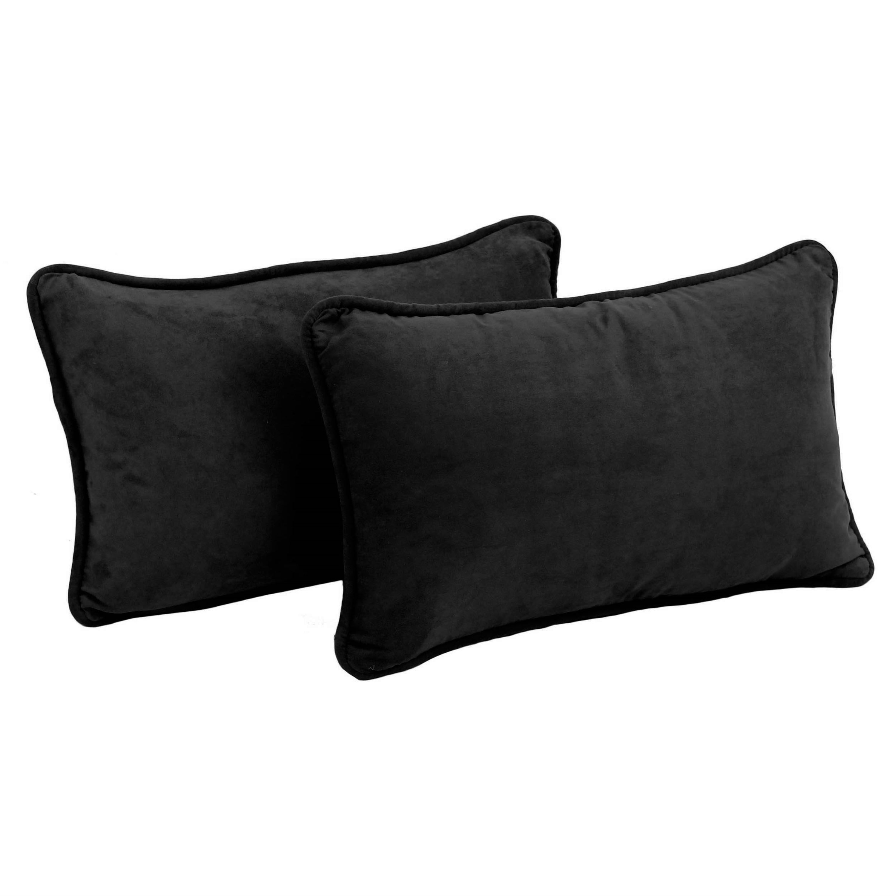 20-inch by 12-inch Microsuede Lumbar Throw Pillows (Set of 2)