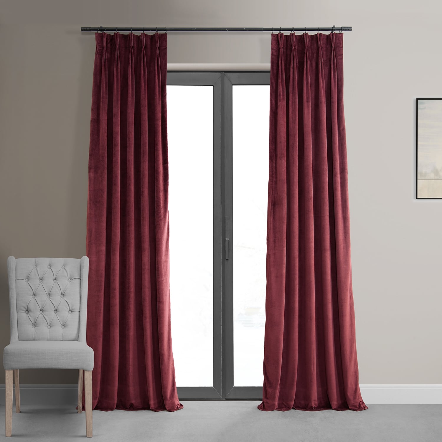 Exclusive Fabrics Signature Pleated Blackout Velvet Curtain (1 Panel)