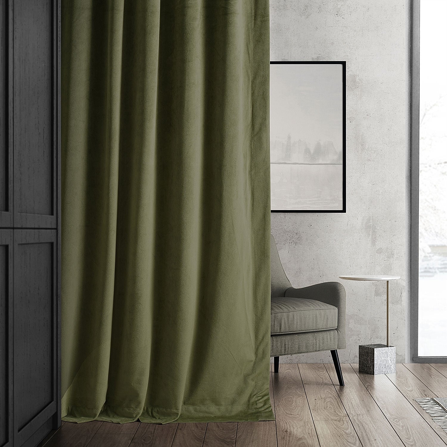 Exclusive Fabrics Signature Hunter Green Velvet Blackout Curtain (1 Panel)