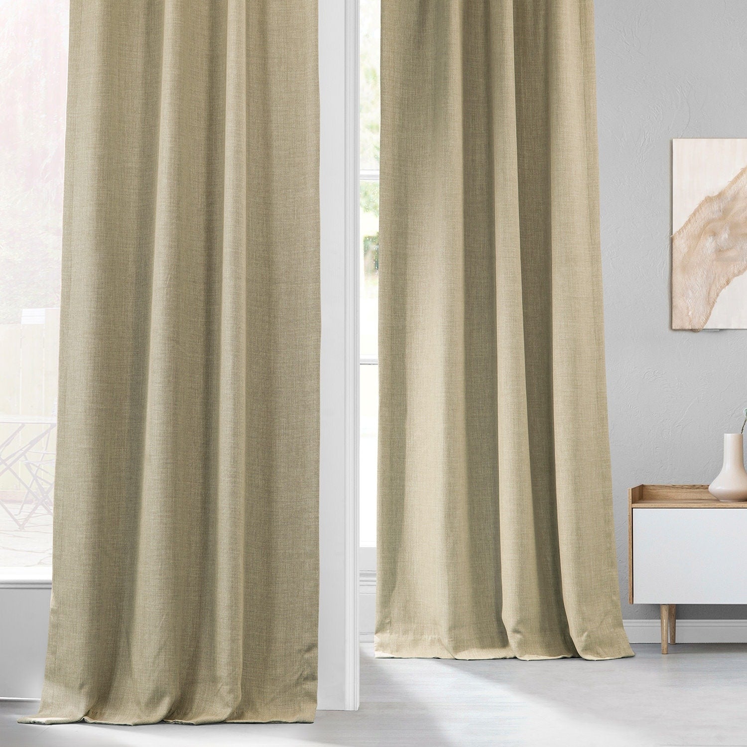 Exclusive Fabrics Faux Linen Room Darkening Curtain (1 Panel)