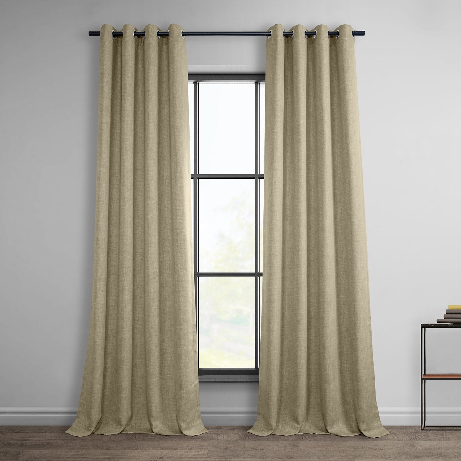 Exclusive Fabrics Faux Linen Grommet Room Darkening Curtain (1 Panel)