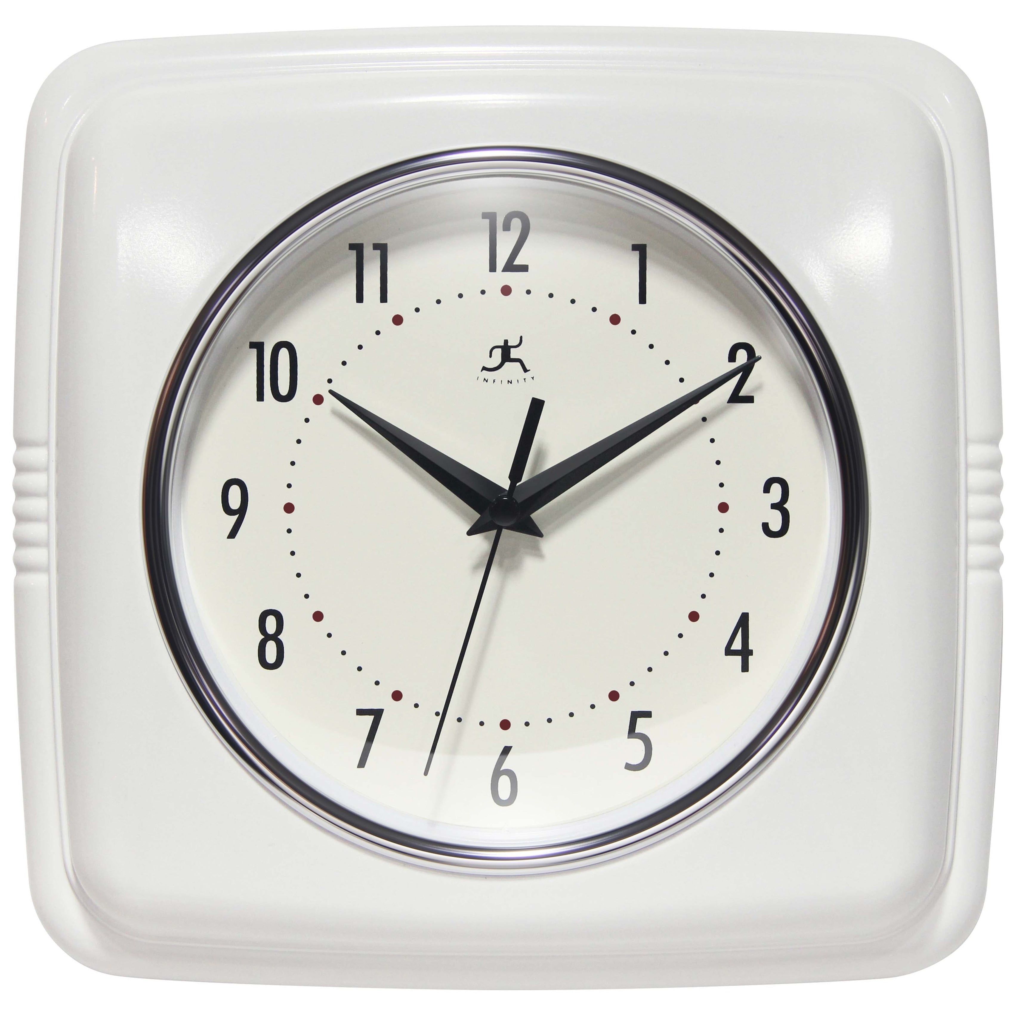 Infinity Instruments Retro 9.25-inch Square Wall Clock - 9.25 x 1.875 x 9.5