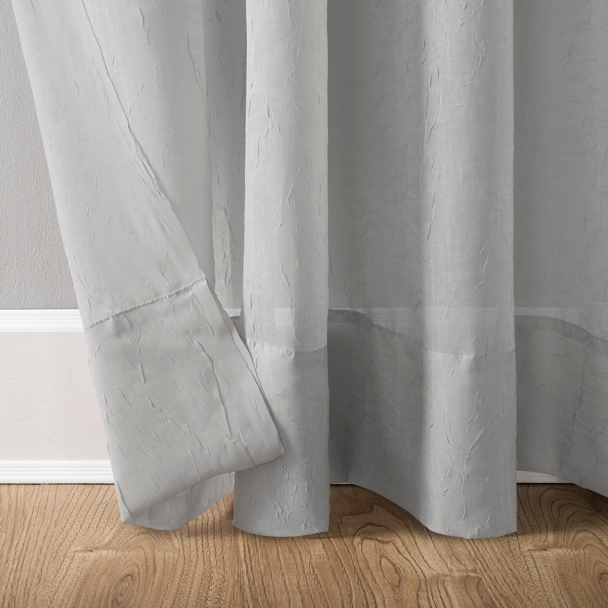 No. 918 Erica Crushed Voile Sheer Rod Pocket 1-Piece Curtain Panel, Single Panel