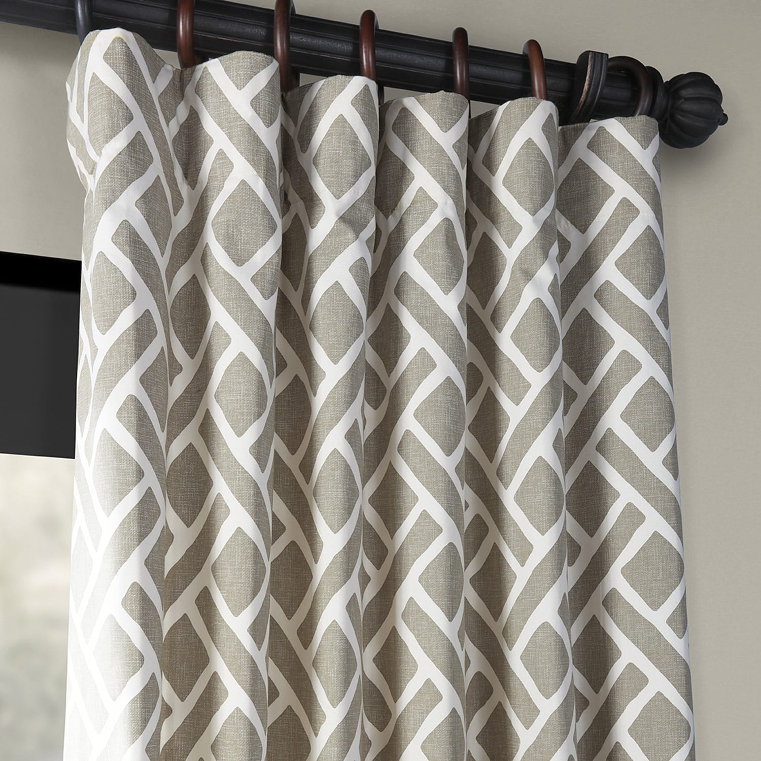 Exclusive Fabrics Martinique Geo Contemporary Cotton Room Darkening Curtain (1 Panel)