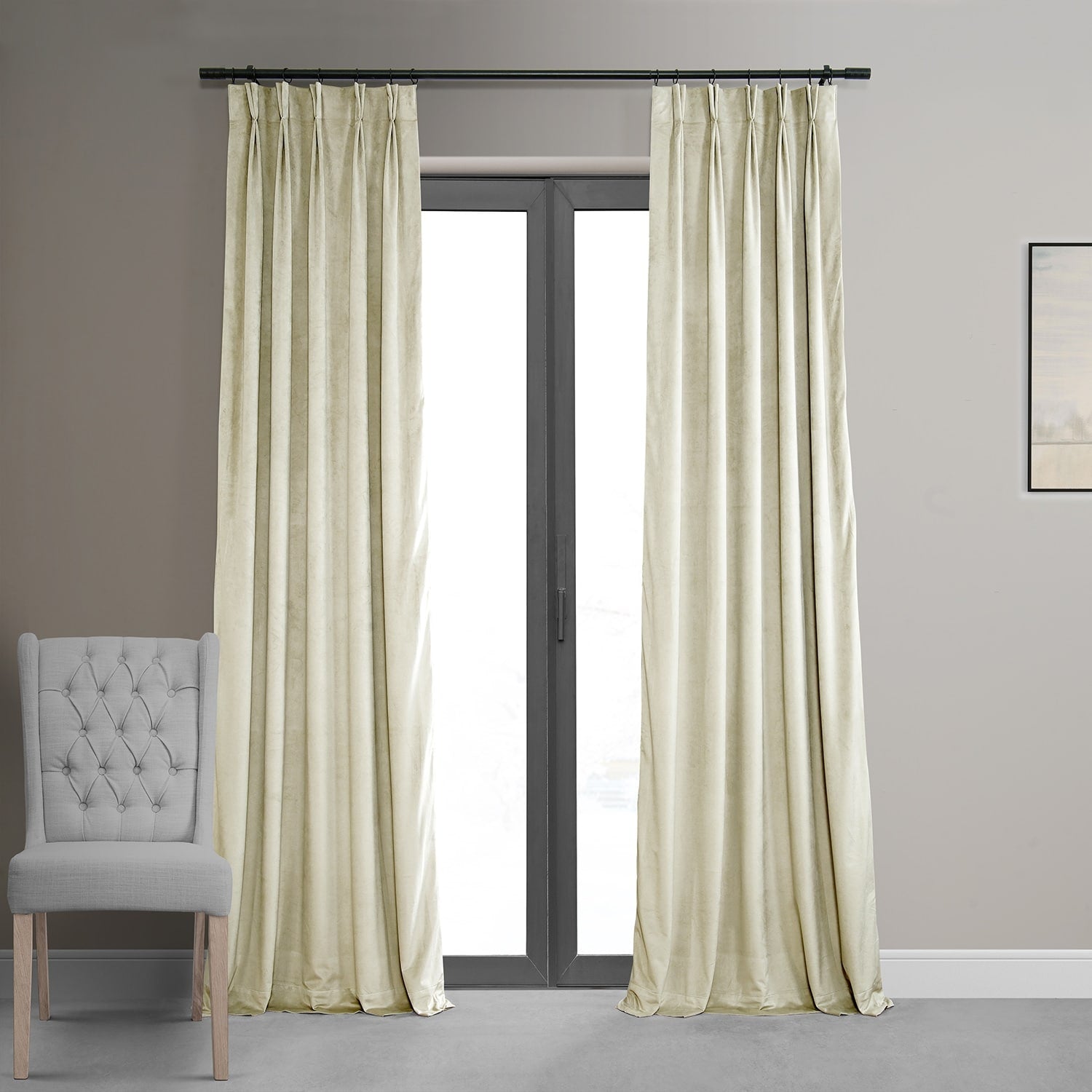 Exclusive Fabrics Signature Pleated Blackout Velvet Curtain (1 Panel)