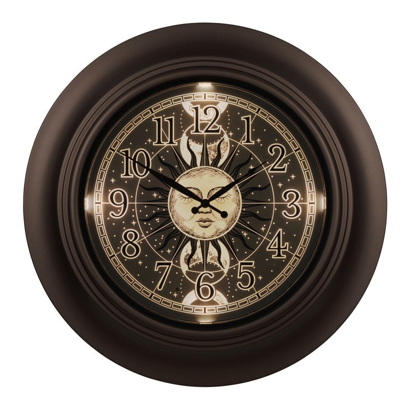 La Crosse 435-3256B-SM 21 Indoor/Outdoor Lighted Sun & Moon Quartz Clock