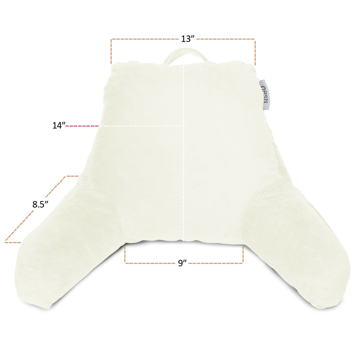 Nestl Memory Foam Reading Pillow with Backrest, Arms and Pockets