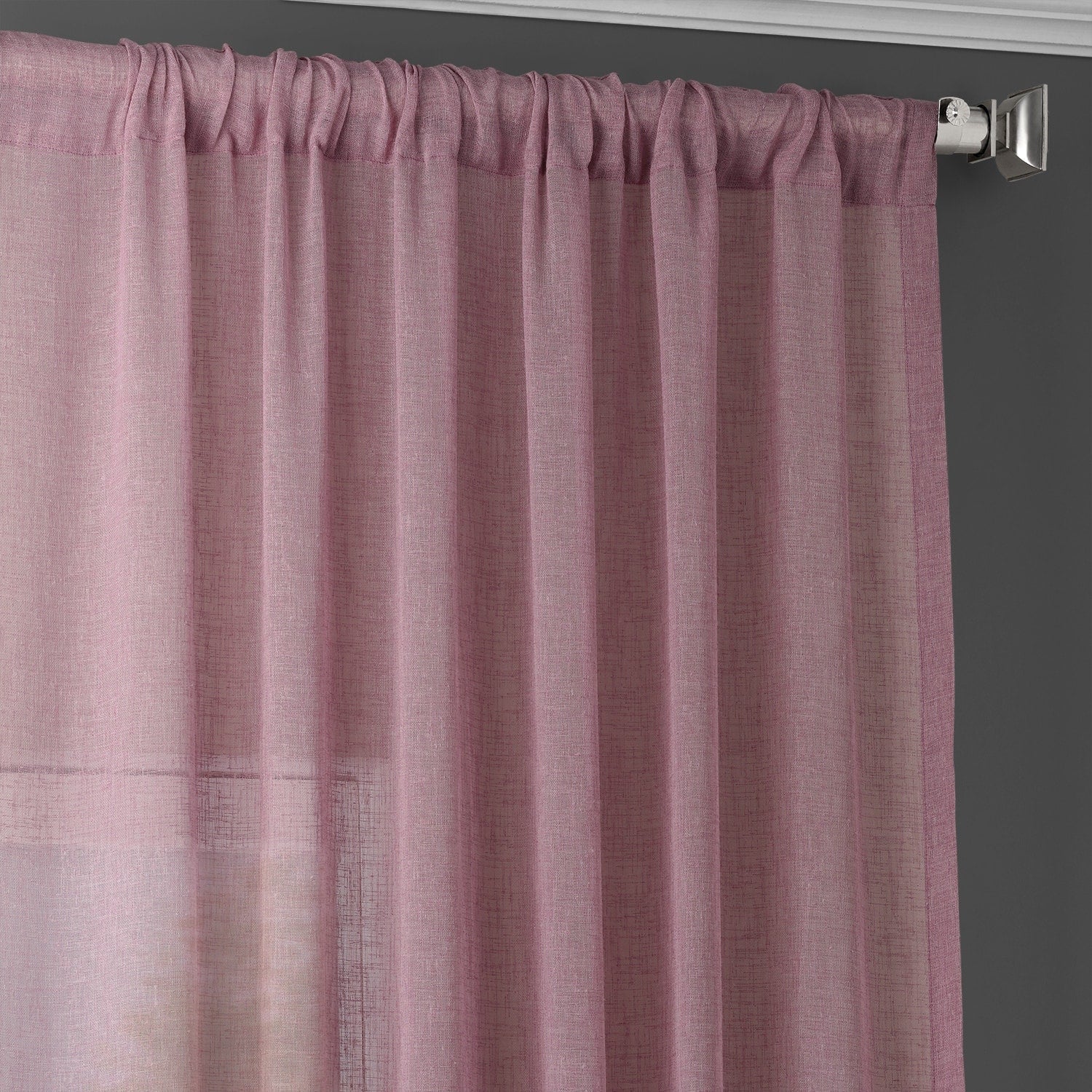 Exclusive Fabrics Solid Faux Linen Sheer Curtain (1 Panel)