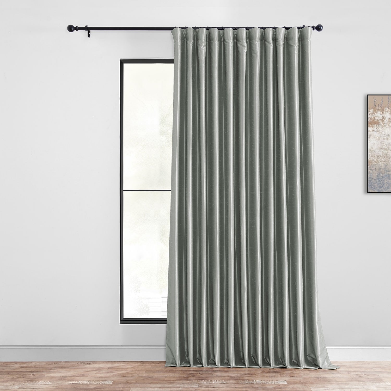 Exclusive Fabrics Blackout Extra Wide Faux Dupioni Curtain (1 Panel)