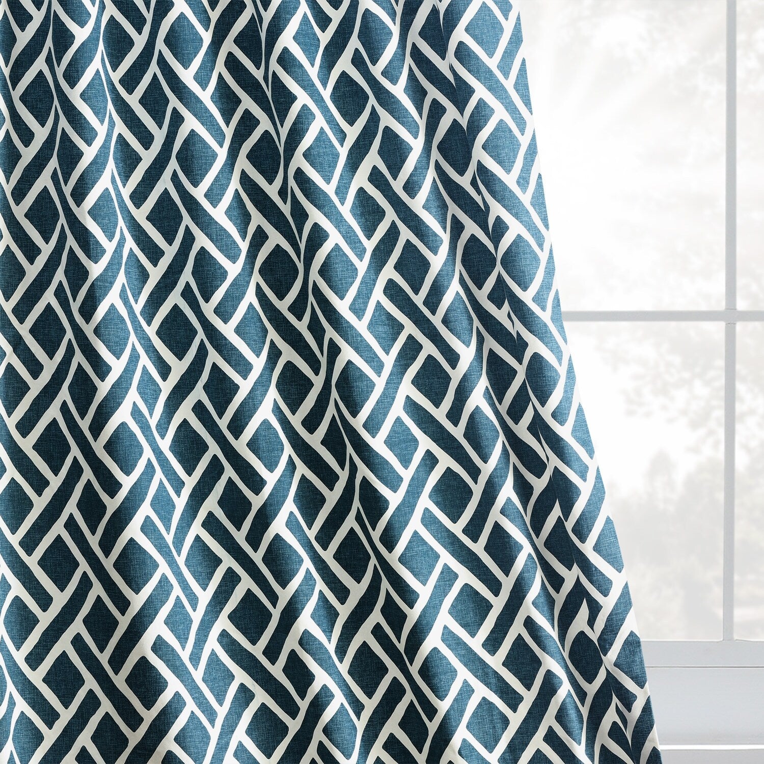 Exclusive Fabrics Martinique Geo Contemporary Cotton Room Darkening Curtain (1 Panel)