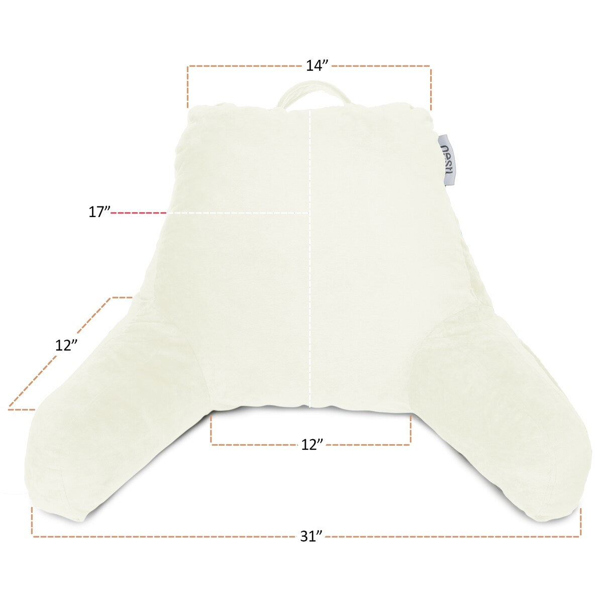 Nestl Memory Foam Reading Pillow with Backrest, Arms and Pockets