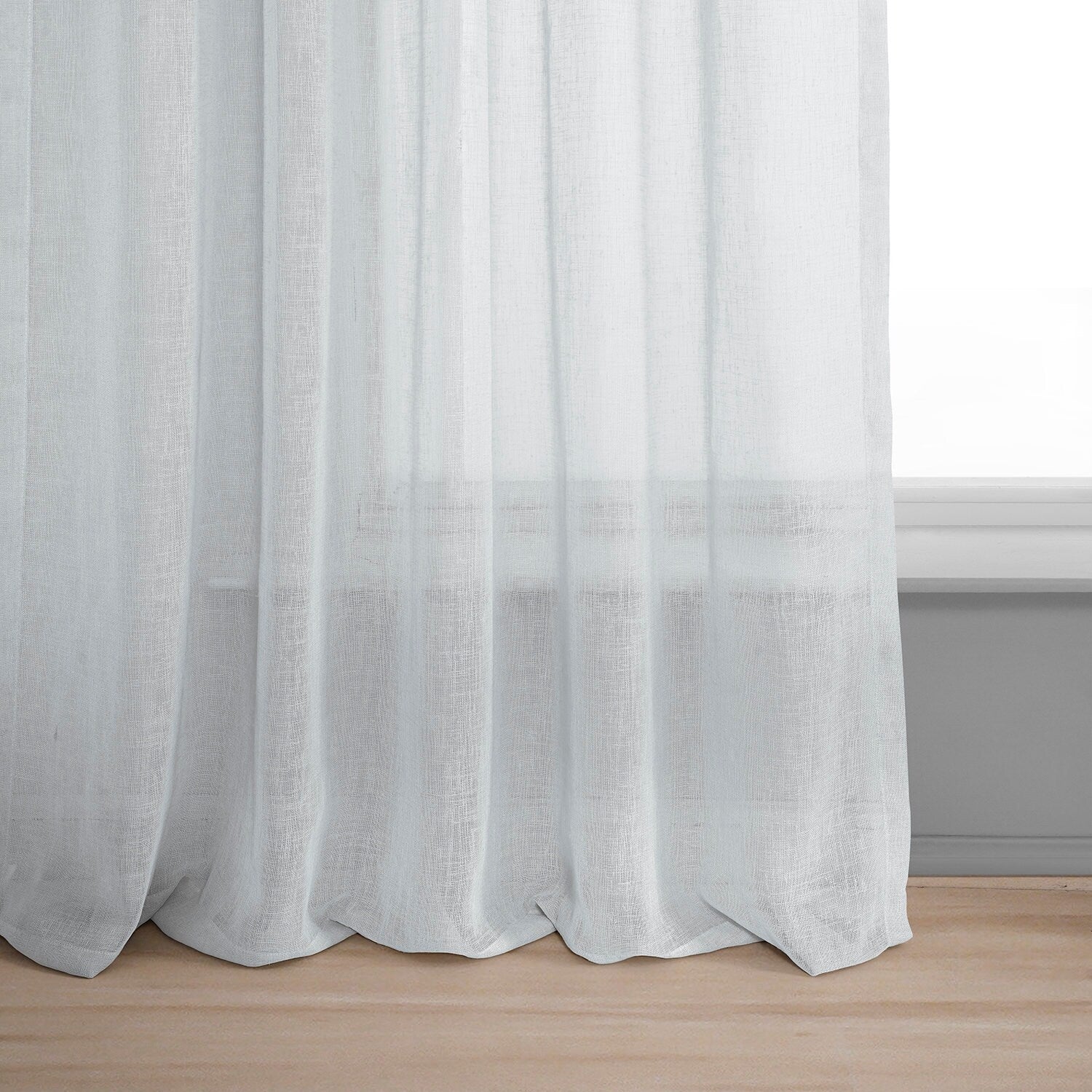 Exclusive Fabrics Solid Faux Linen Sheer Curtain (1 Panel)