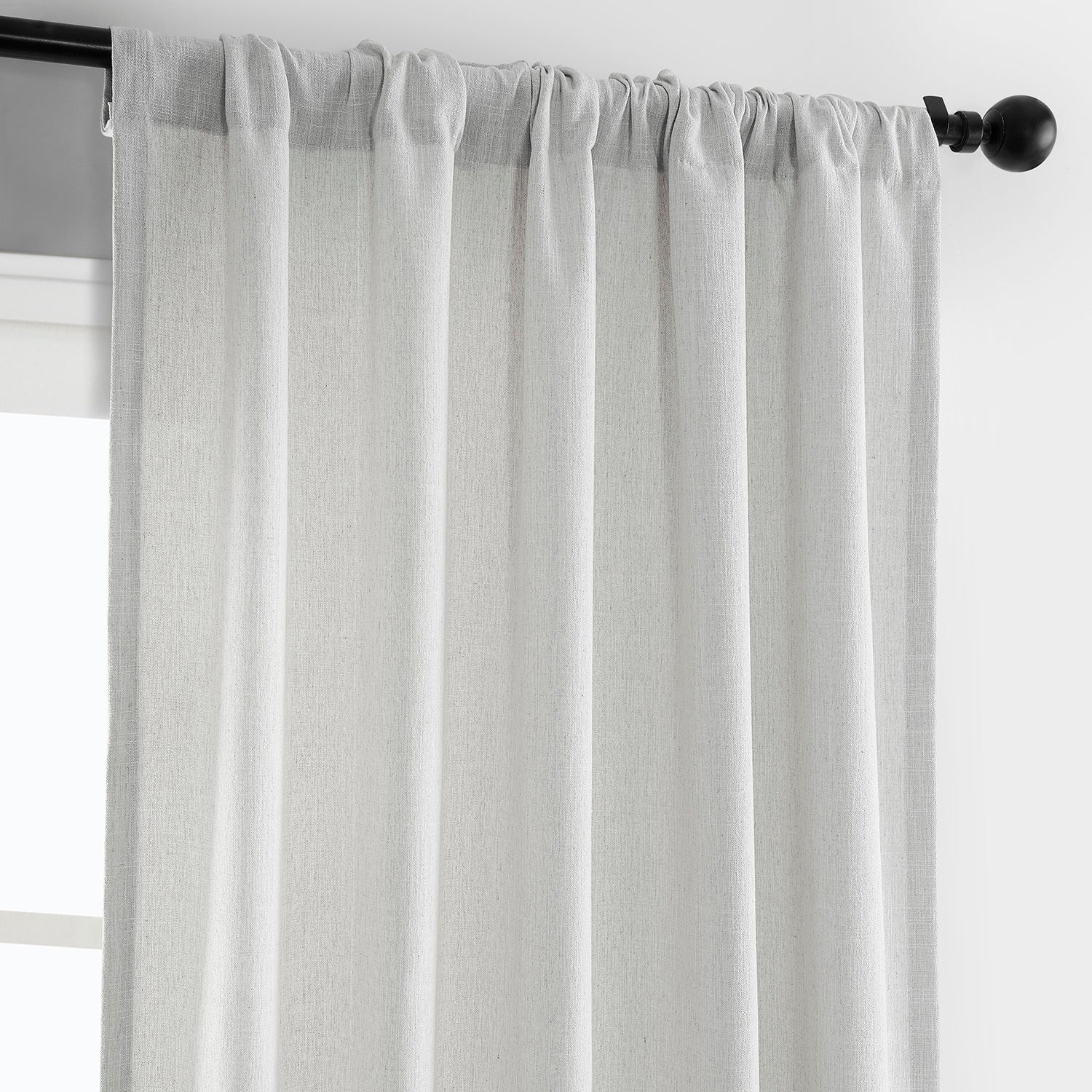 Exclusive Fabrics Simply Faux Linen Curtains - 2 Panels - Light Filtering Window Curtains