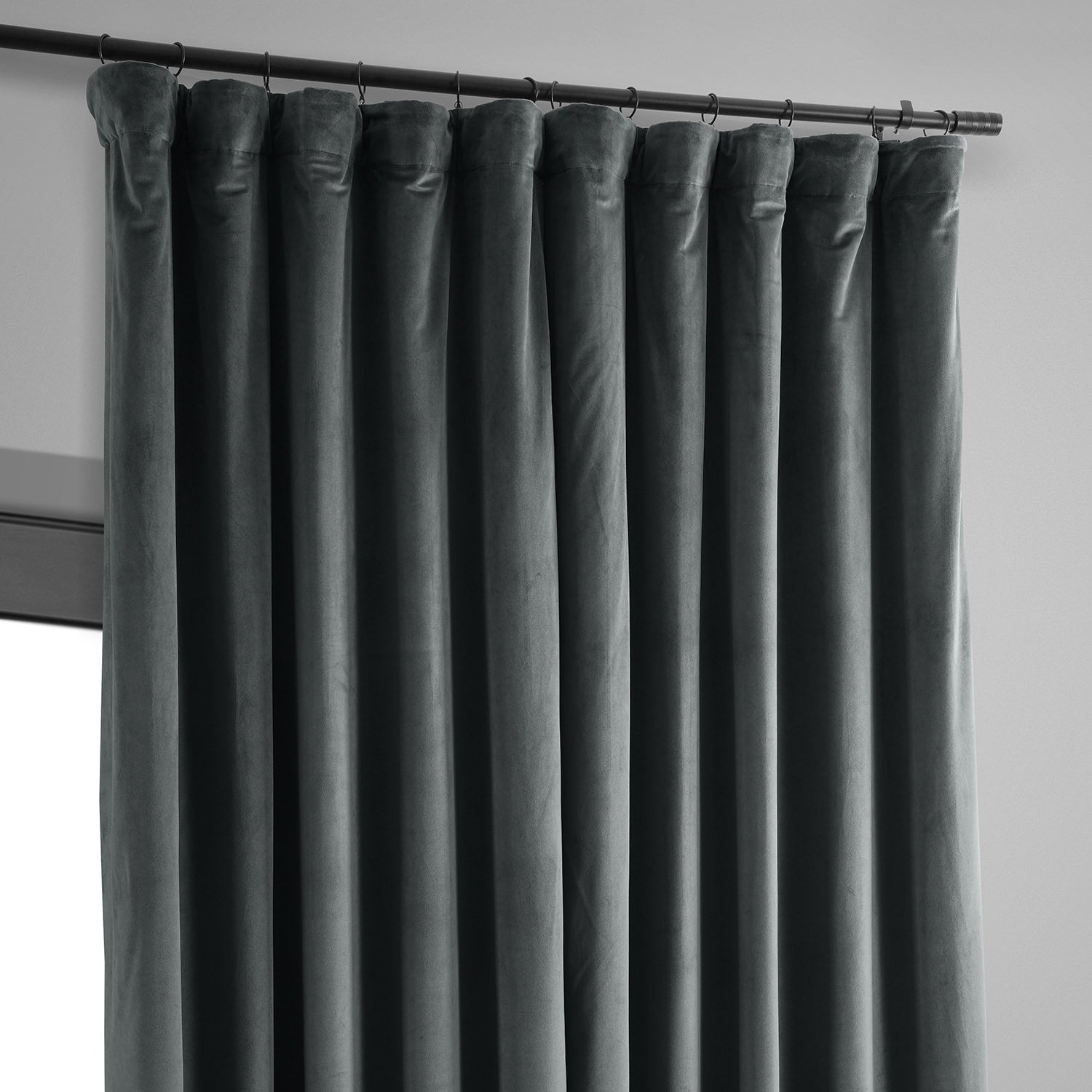 Exclusive Fabrics Signature Extra Wide Blackout Velvet Curtains (1 Panel) - Luxurious Blackout Drapes