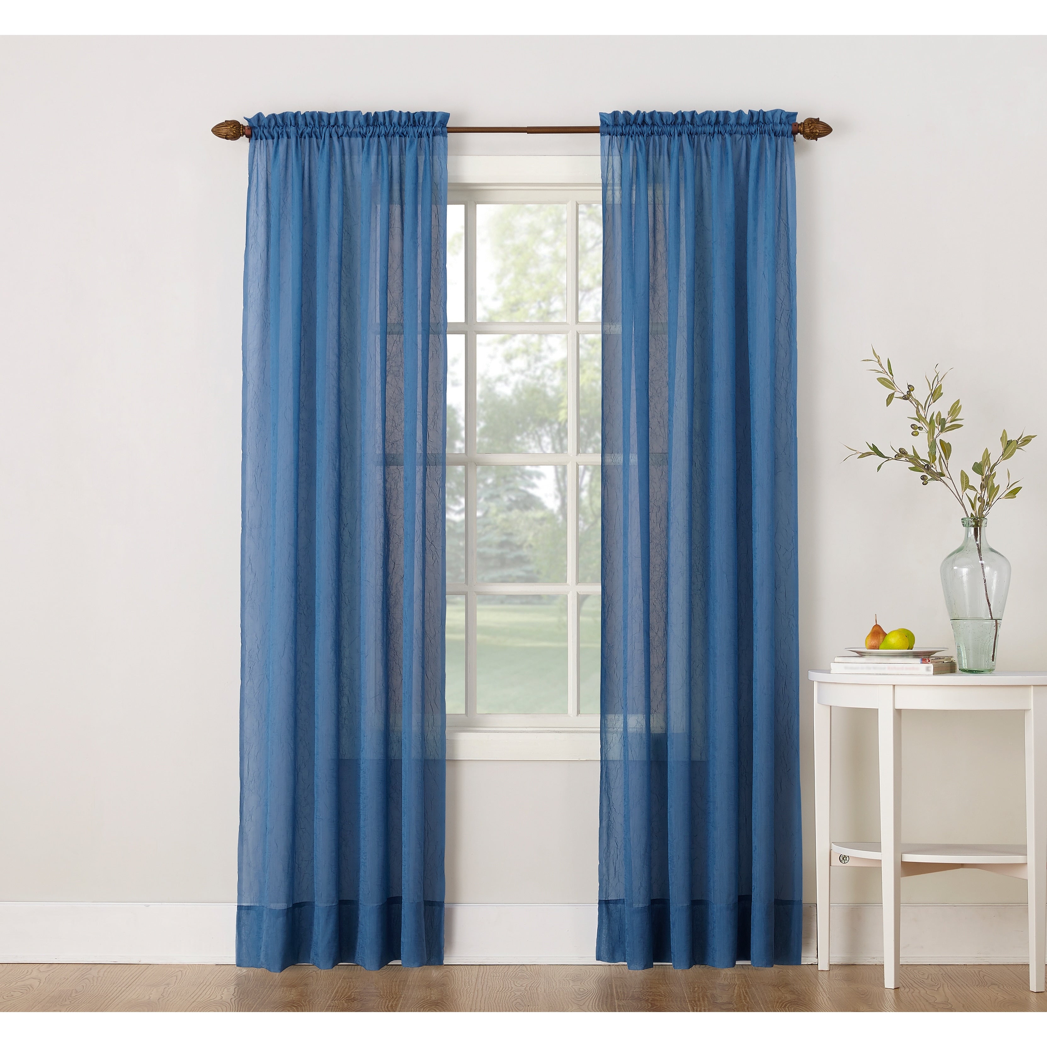 No. 918 Erica Crushed Voile Sheer Rod Pocket 1-Piece Curtain Panel, Single Panel