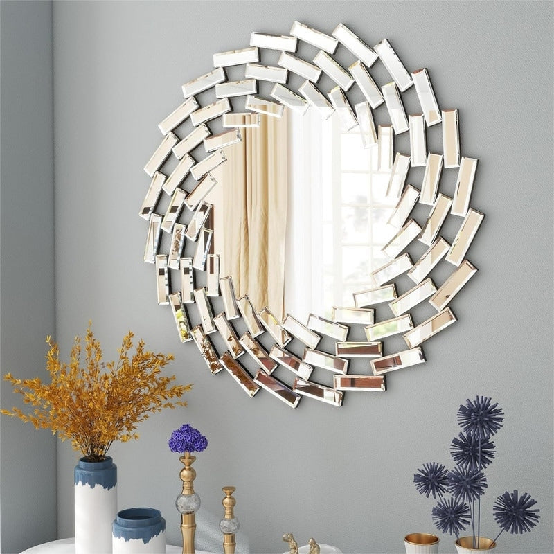 Sunburst Shape Wall Mirror Round Accent Mirror