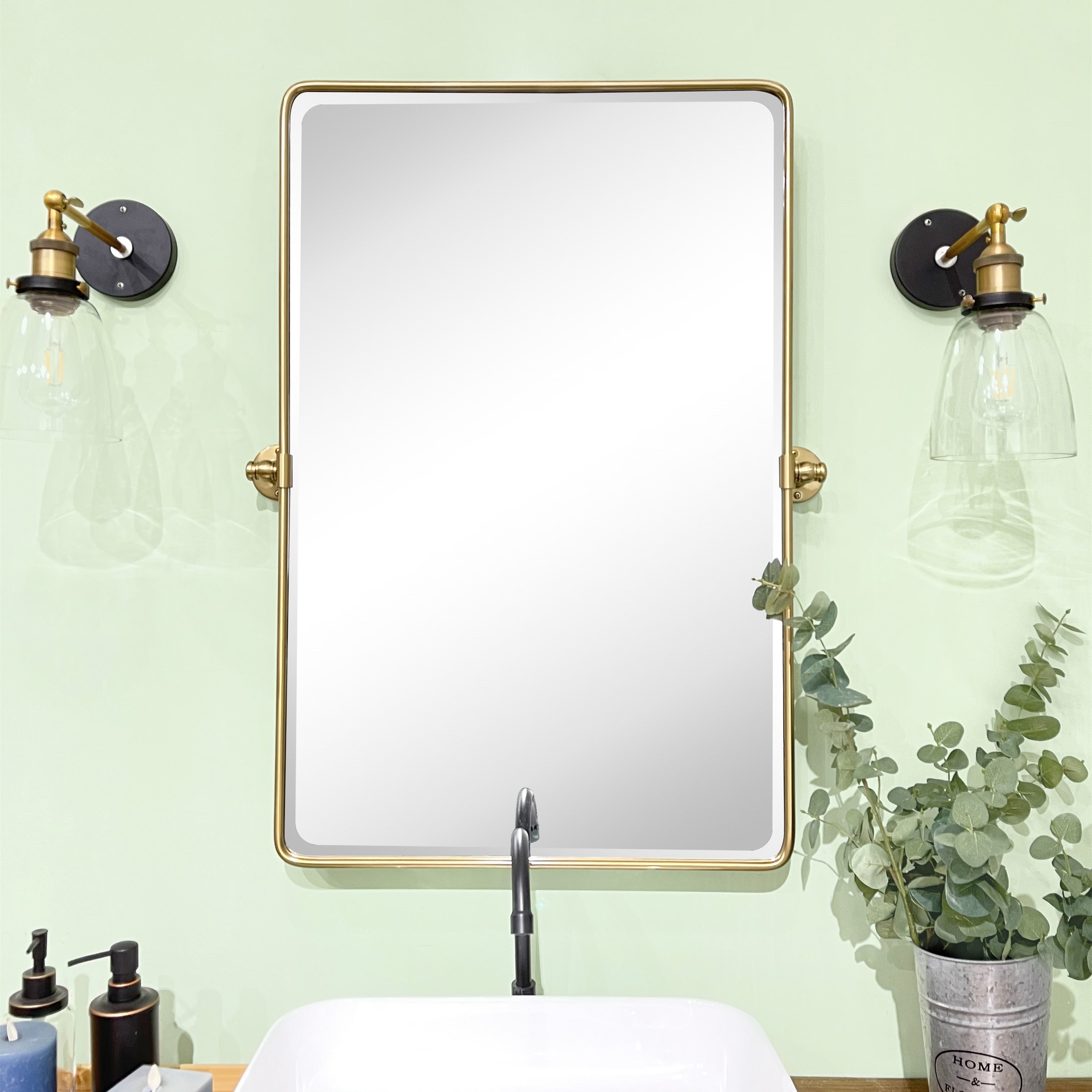 TEHOME Woodvale Rectangle Vertical Metal Wall Mirrors