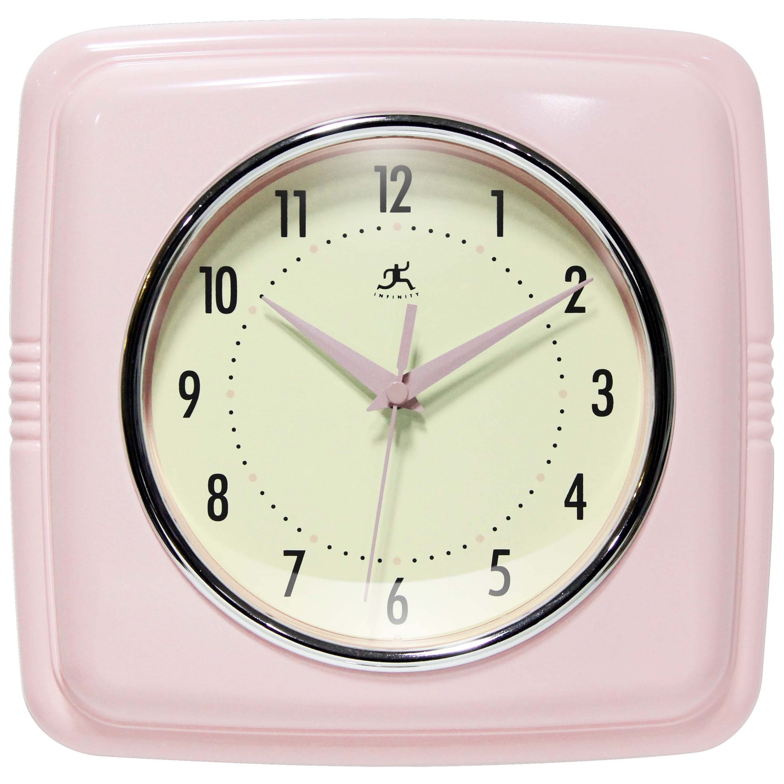 Infinity Instruments Retro 9.25-inch Square Wall Clock - 9.25 x 1.875 x 9.5