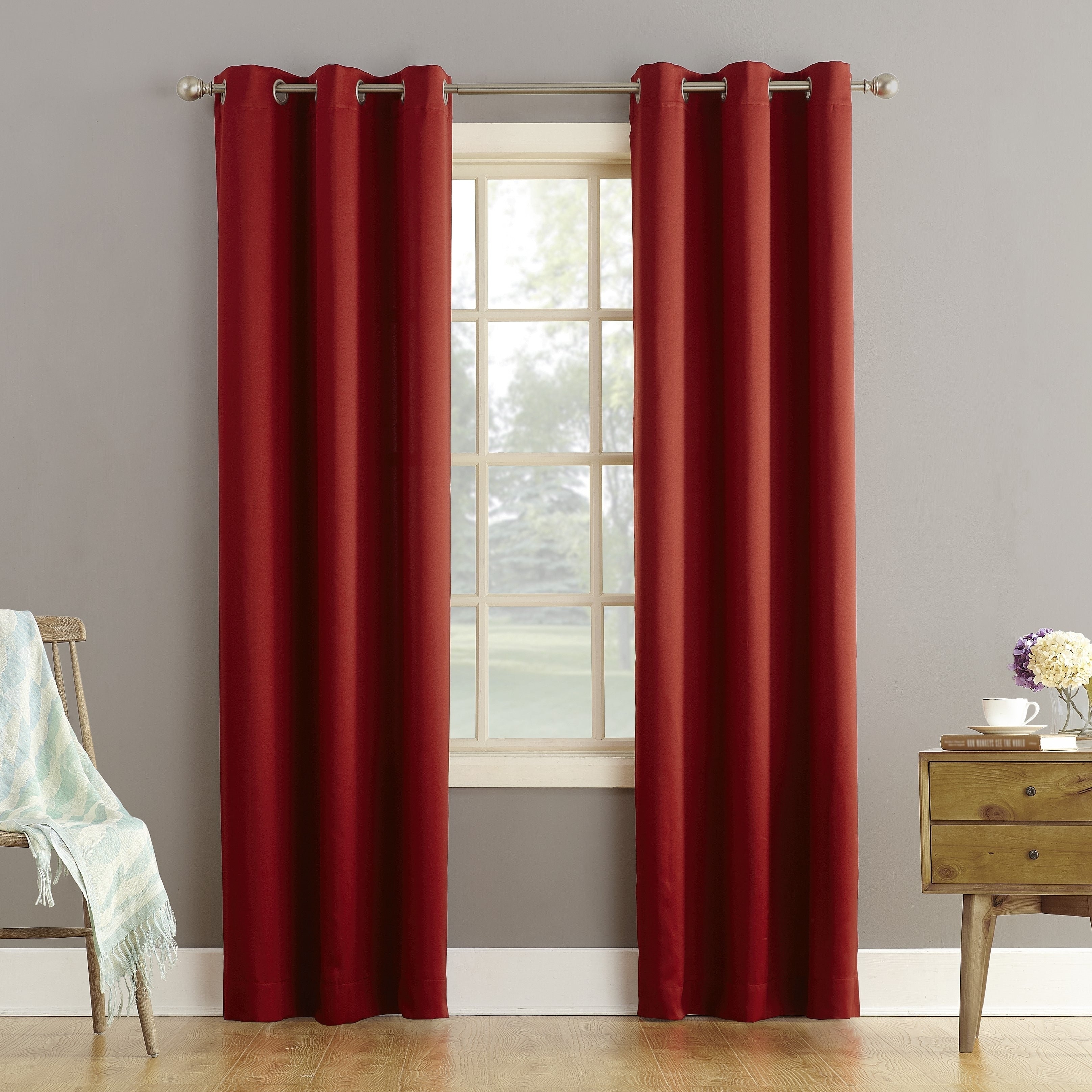 Sun Zero Talisha Grommet Room Darkening Window Curtain Panel