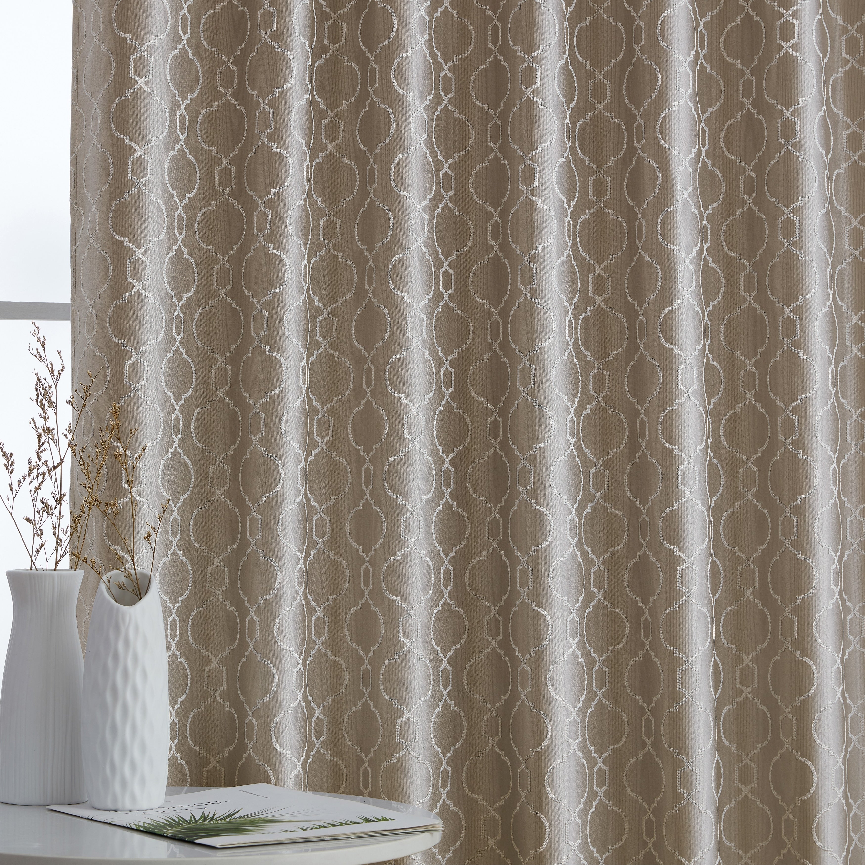 HLC.me Franklin Moroccan 100% Complete Blackout Thermal Insulated Energy Savings Back Tab Rod Pocket Curtain, 2 Panels