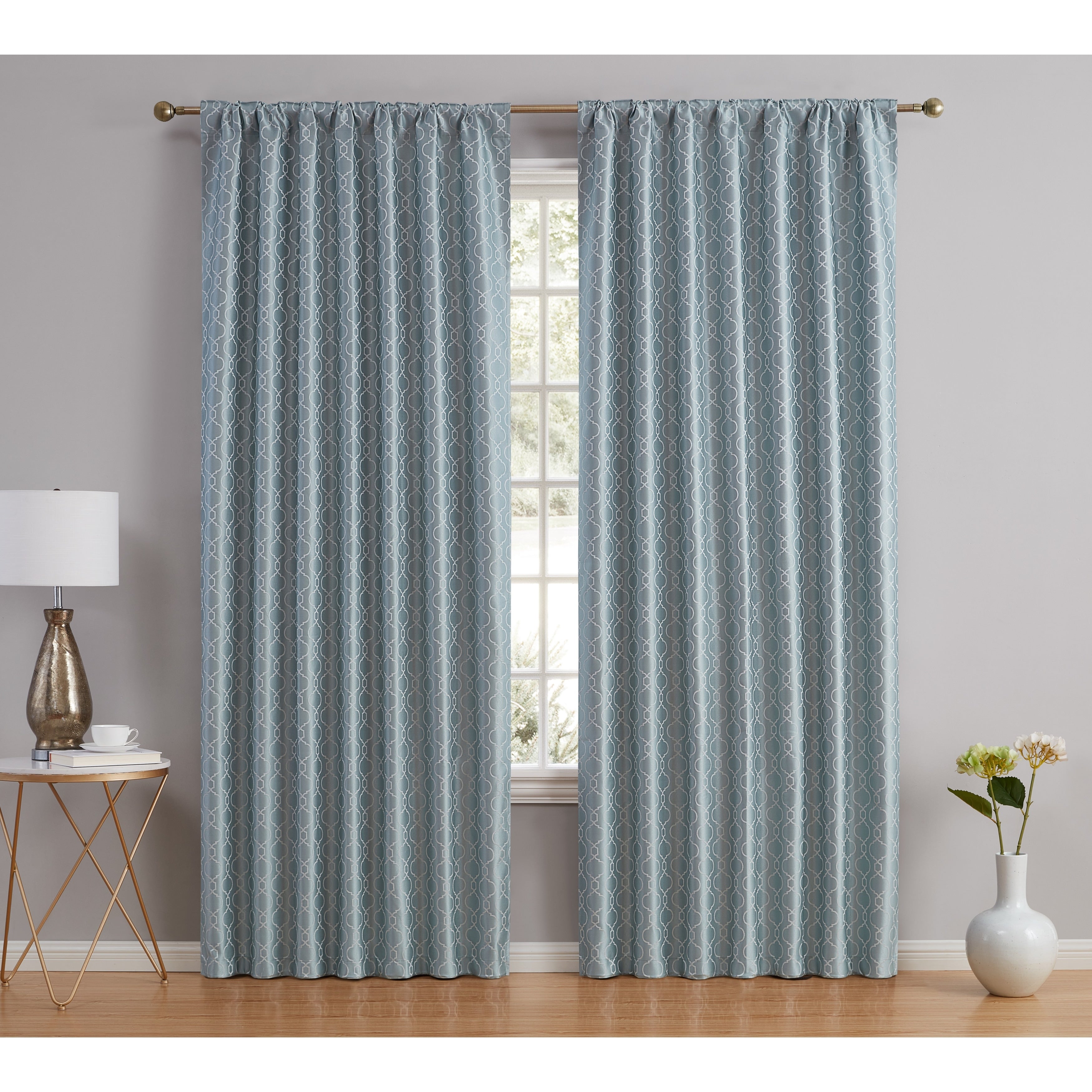 HLC.me Franklin Moroccan 100% Complete Blackout Thermal Insulated Energy Savings Back Tab Rod Pocket Curtain, 2 Panels