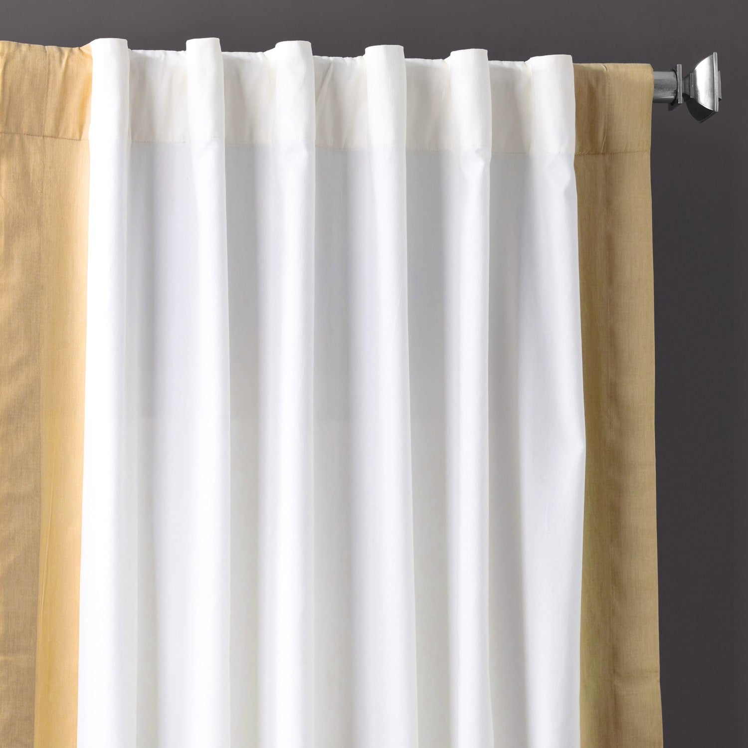 Exclusive Fabrics Urban Borders Vertical Colorblock Panama Cotton Curtain (1 Panel)