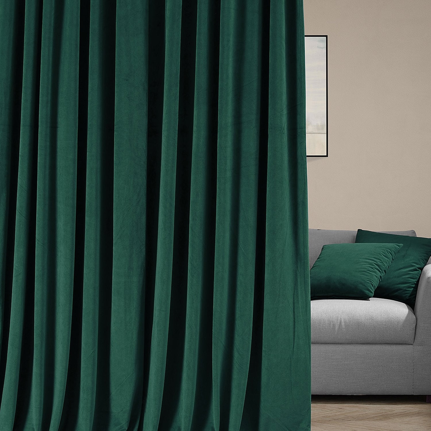 Exclusive Fabrics Signature Extra Wide Blackout Velvet Curtains (1 Panel) - Luxurious Blackout Drapes