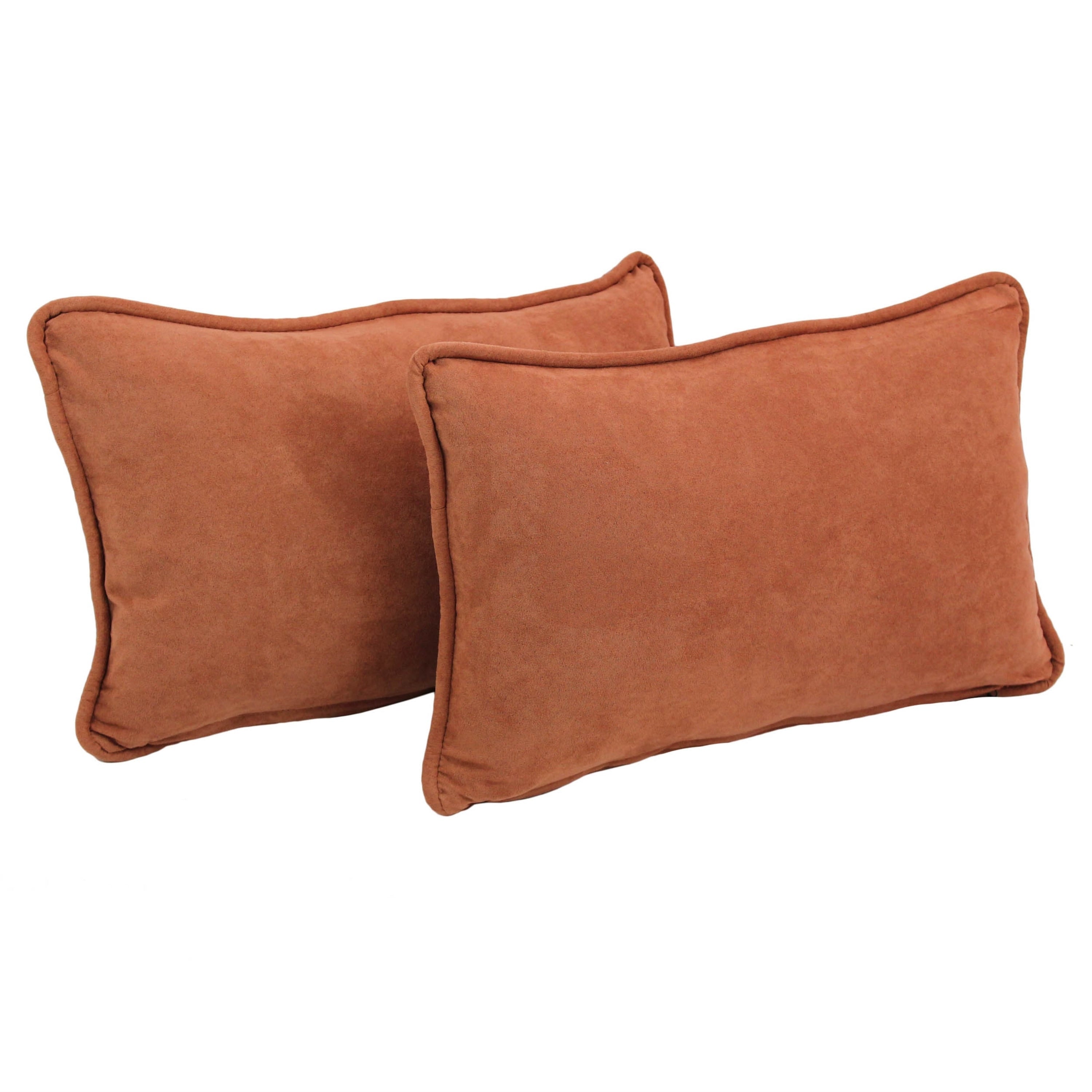 20-inch by 12-inch Microsuede Lumbar Throw Pillows (Set of 2)