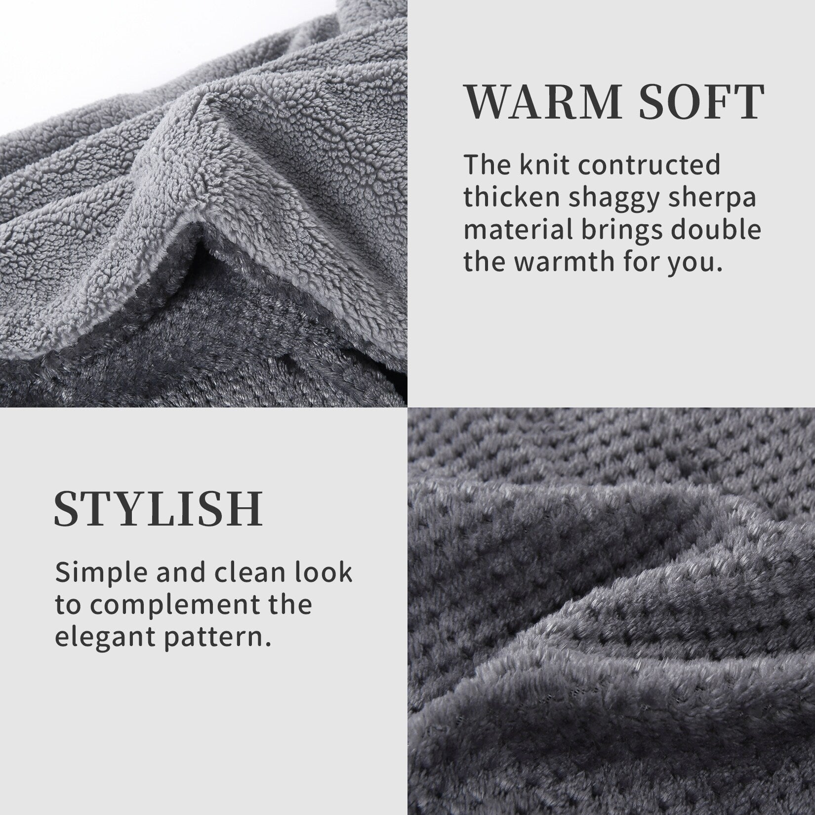 Flannel Sherpa Heating Blanket with 5 Heat Settings