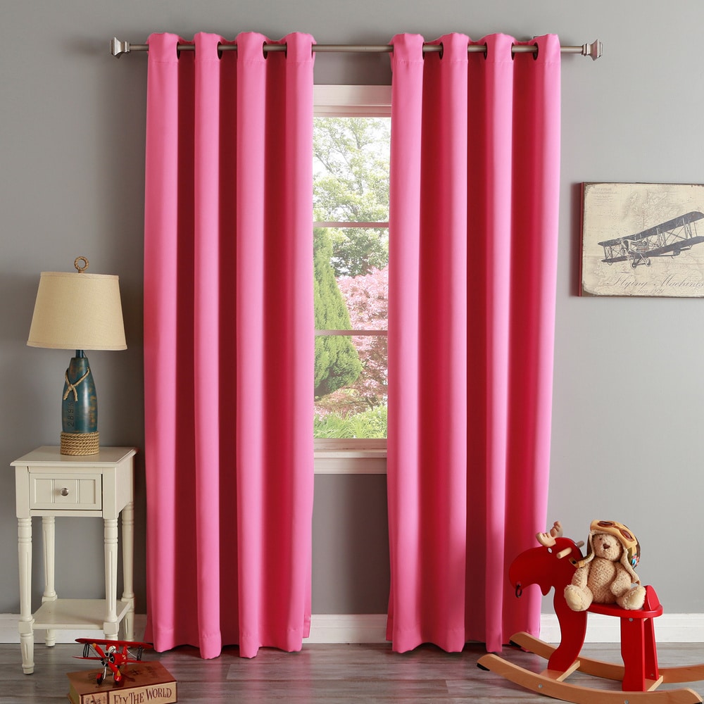 Aurora Home Thermal Insulated Blackout Grommet Top 84-inch Curtain Panel Pair - 52 x 84 - 52 x 84