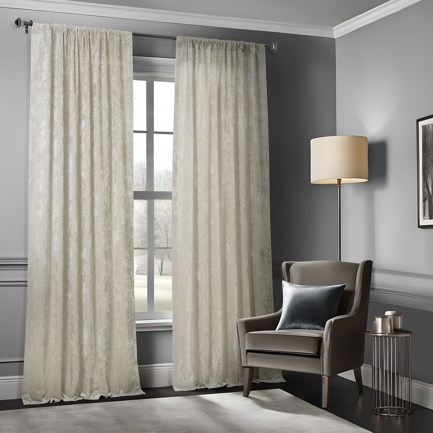 Exclusive Fabrics Lush Crush Velvet Curtains - Room Darkening Curtain for Bedroom & Living Room (1 Panel)