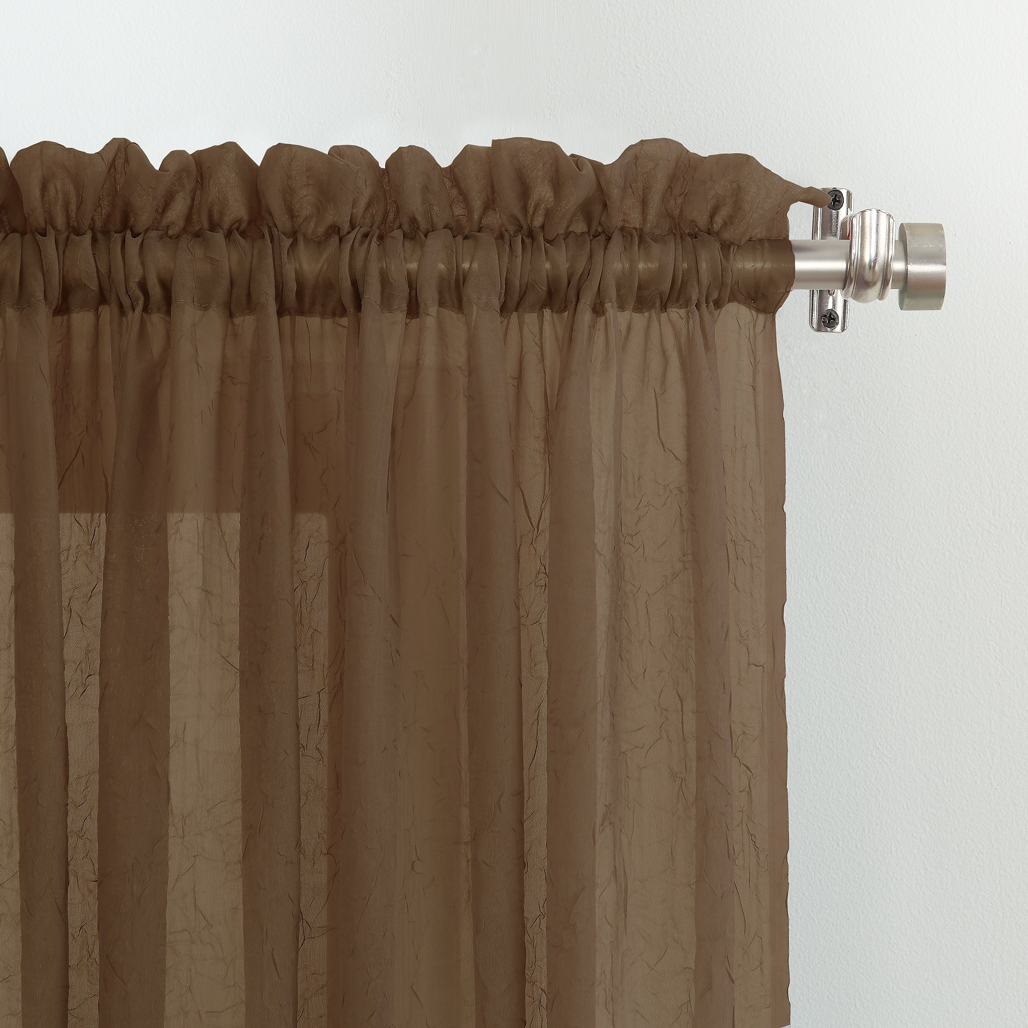 No. 918 Erica Crushed Voile Sheer Rod Pocket 1-Piece Curtain Panel, Single Panel