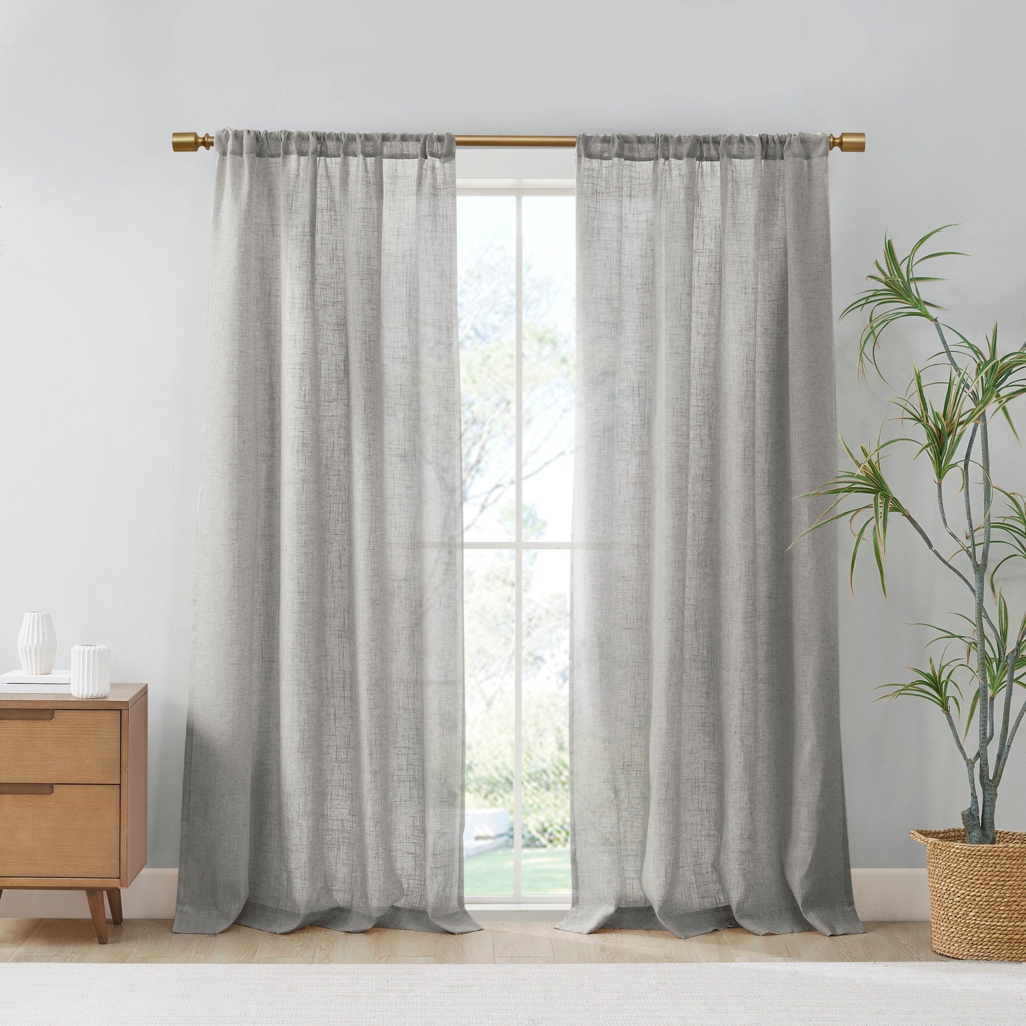 Madison Park Suvi Linen Blend Light Filtering Curtain Panel Pair