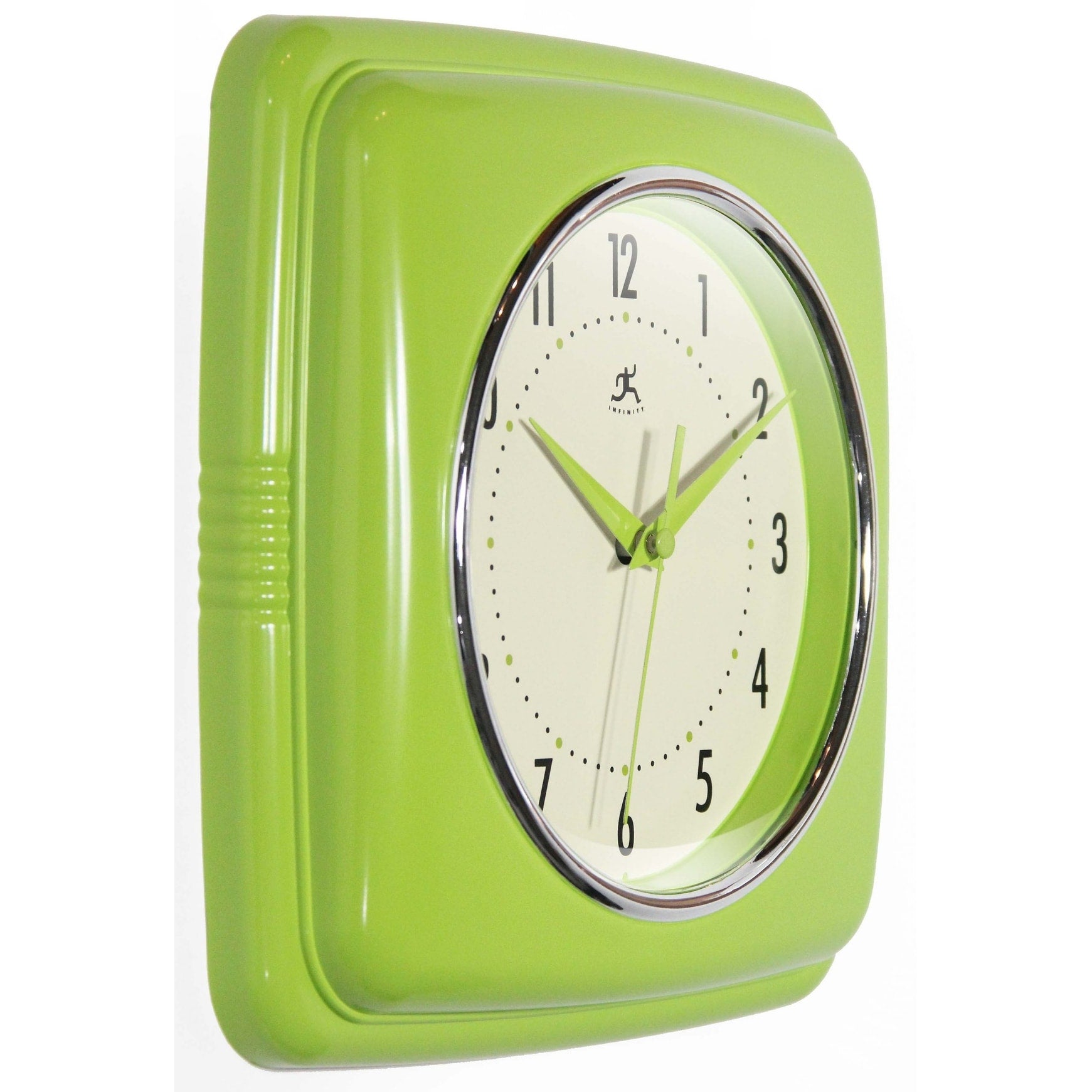 Infinity Instruments Retro 9.25-inch Square Wall Clock - 9.25 x 1.875 x 9.5