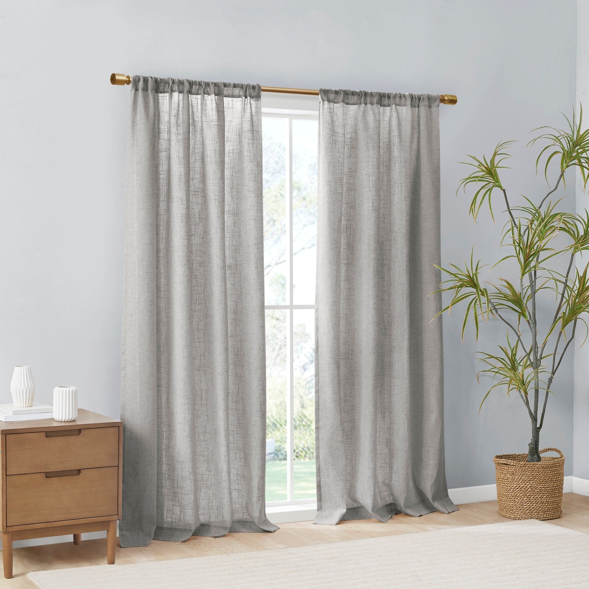 Madison Park Suvi Linen Blend Light Filtering Curtain Panel Pair