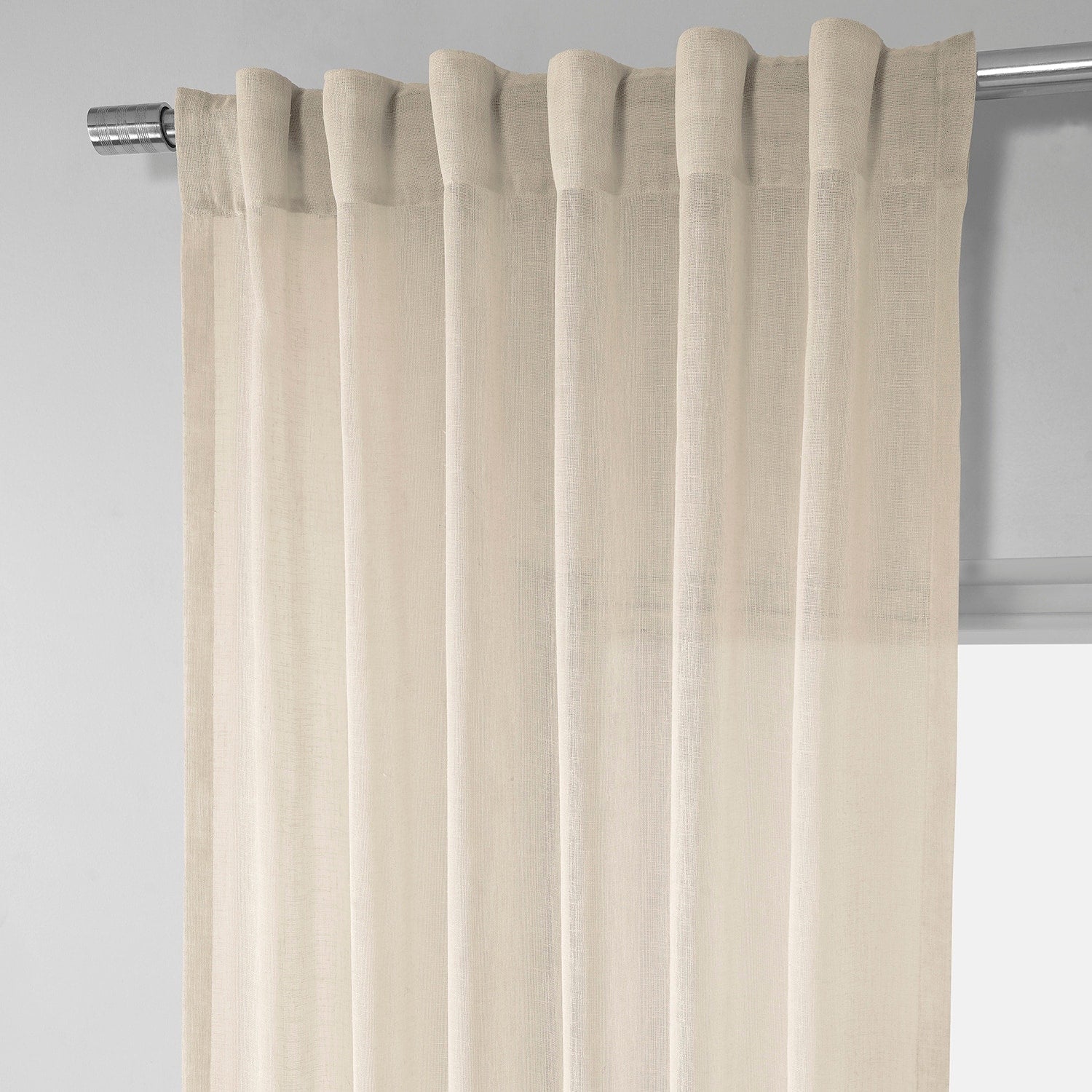 Exclusive Fabrics Solid Faux Linen Sheer Curtain (1 Panel)