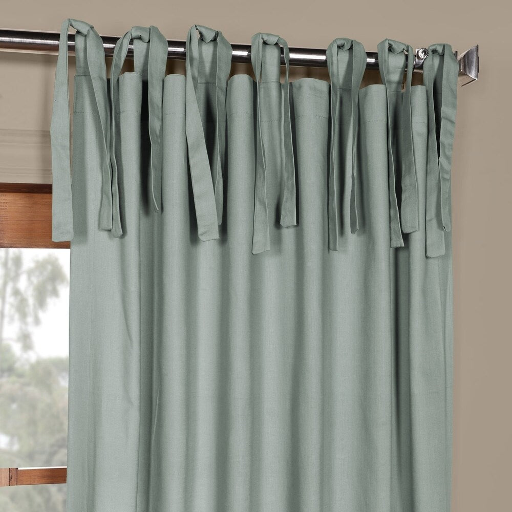 Exclusive Fabrics Solid Cotton Tie-Top Curtain (1 Panel)