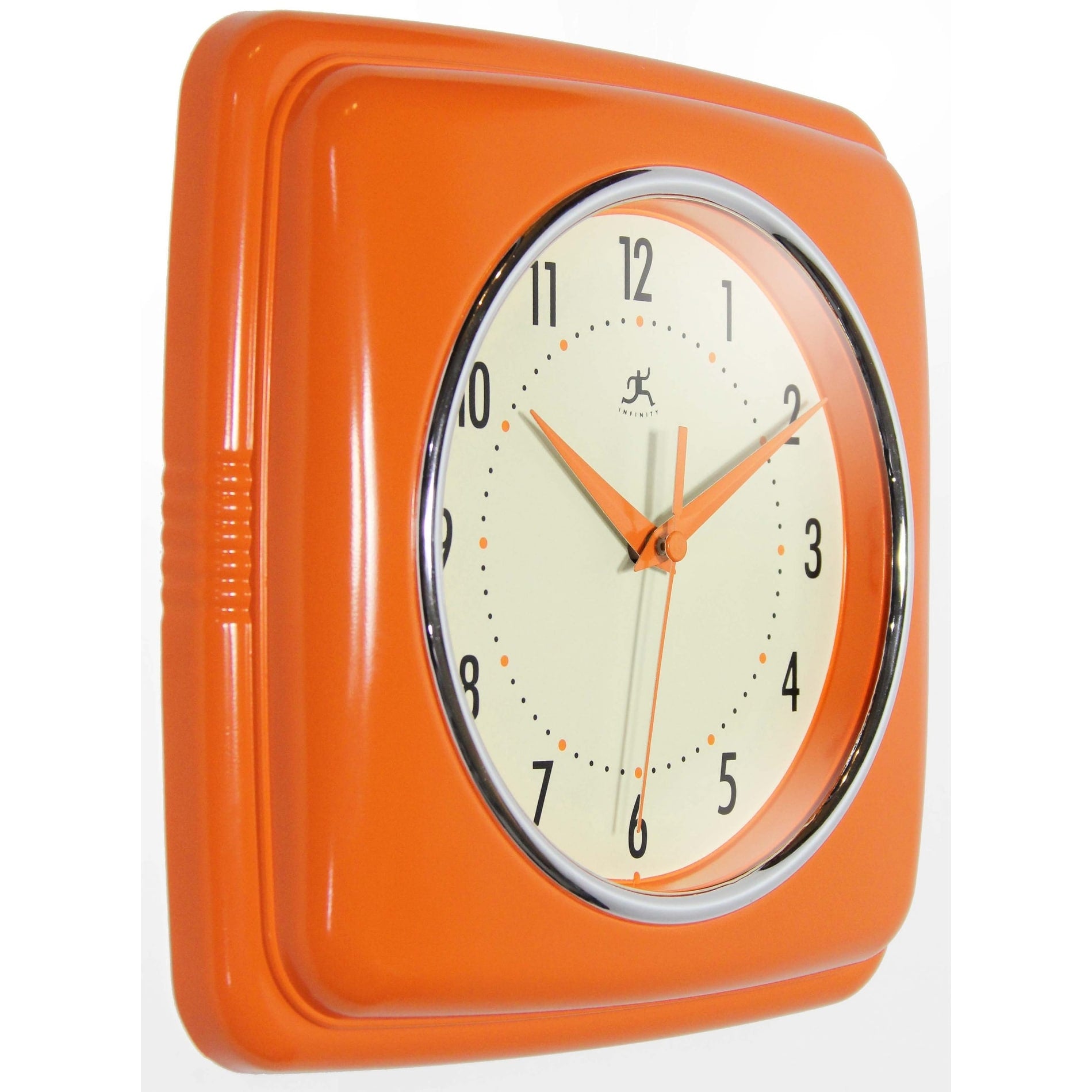 Infinity Instruments Retro 9.25-inch Square Wall Clock - 9.25 x 1.875 x 9.5